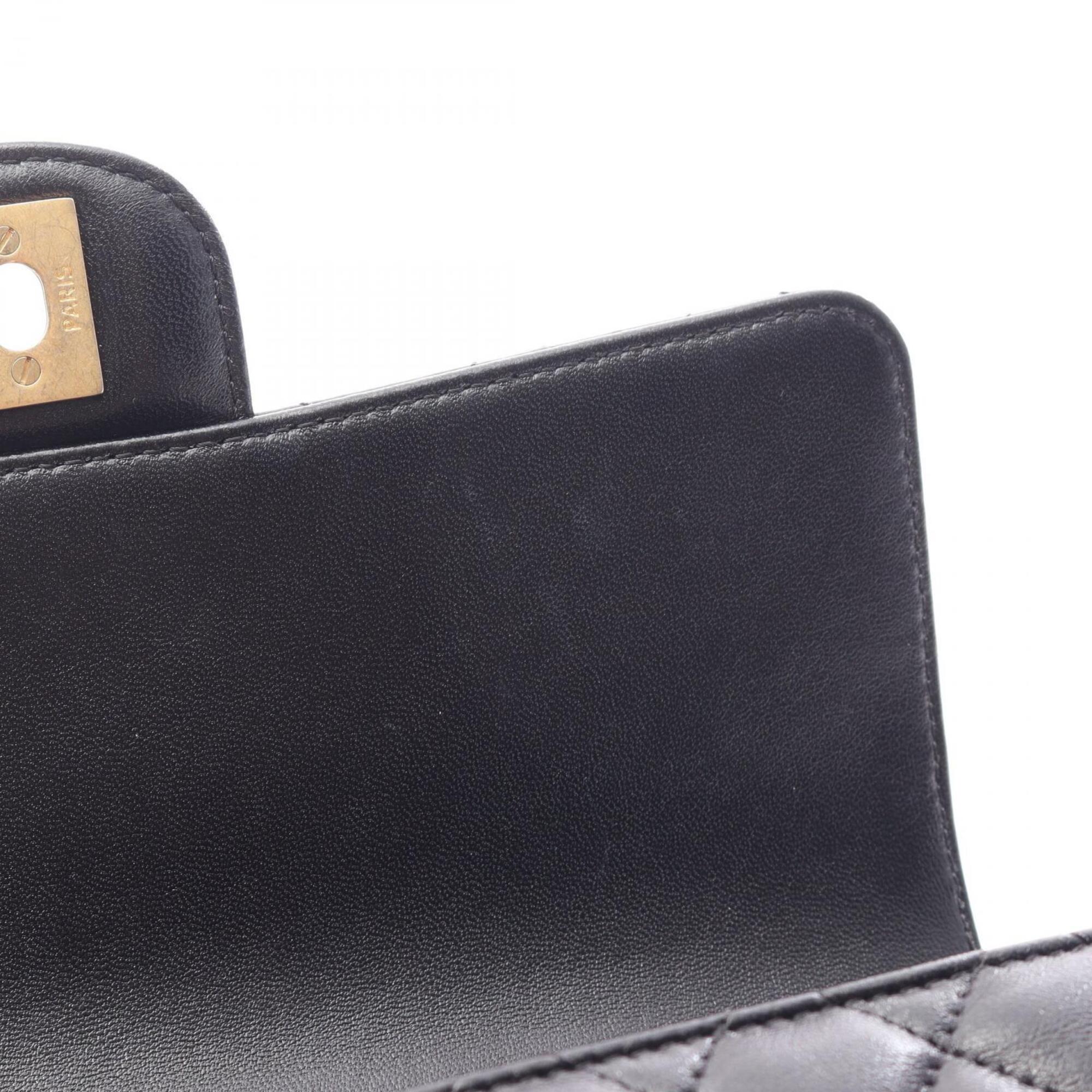 Chanel Black Leather Handbag Shoulder Bag (Pre-Owned)