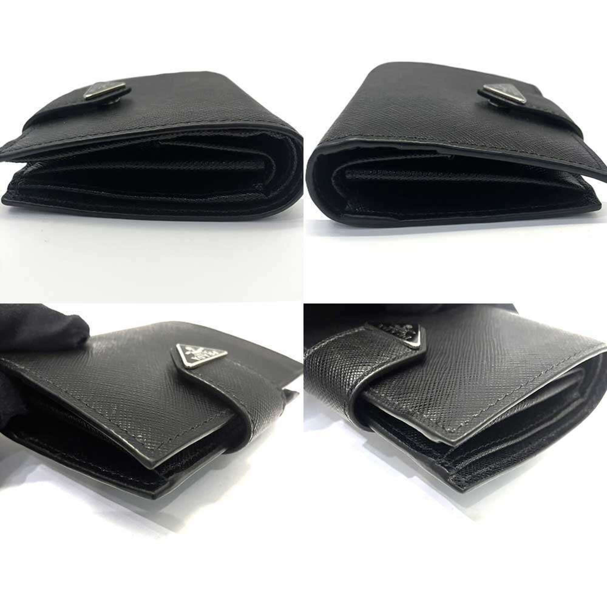 Prada Saffiano Black Leather Wallet (Bi-Fold) (Pre-Owned)