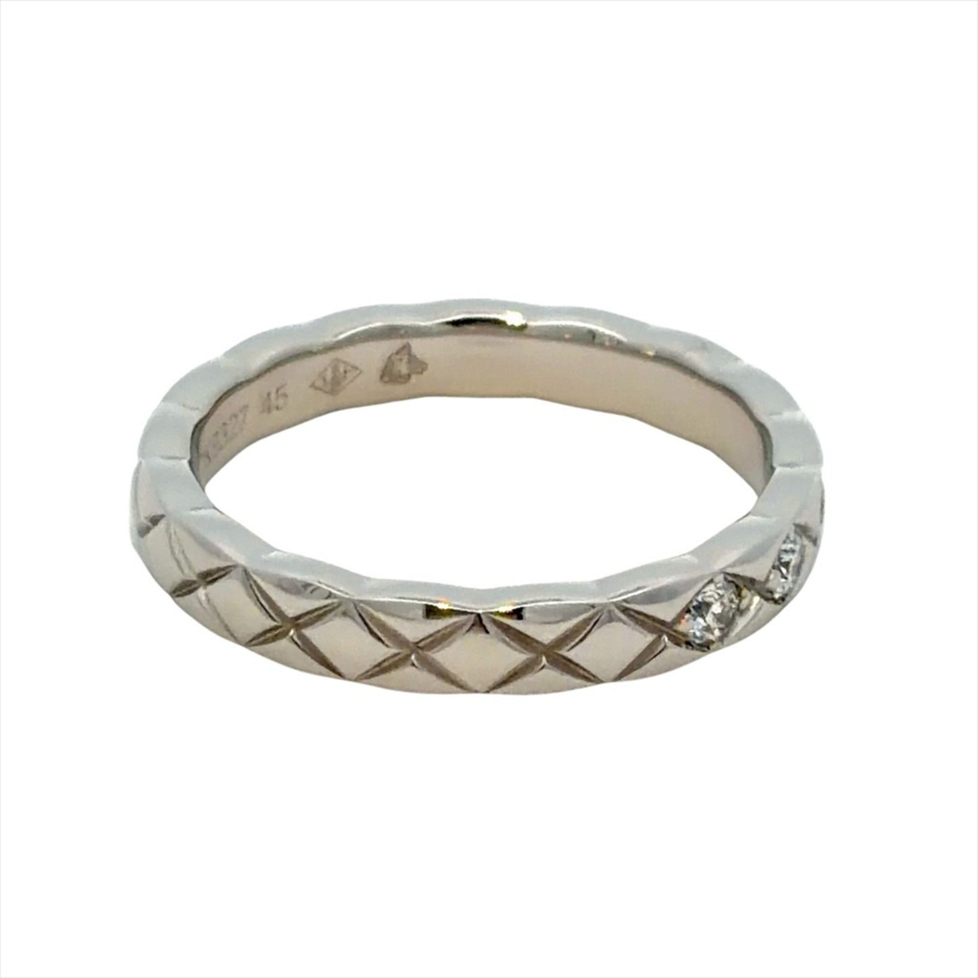 Chanel Platinum Platinum 950 Band Ring (Pre-Owned)