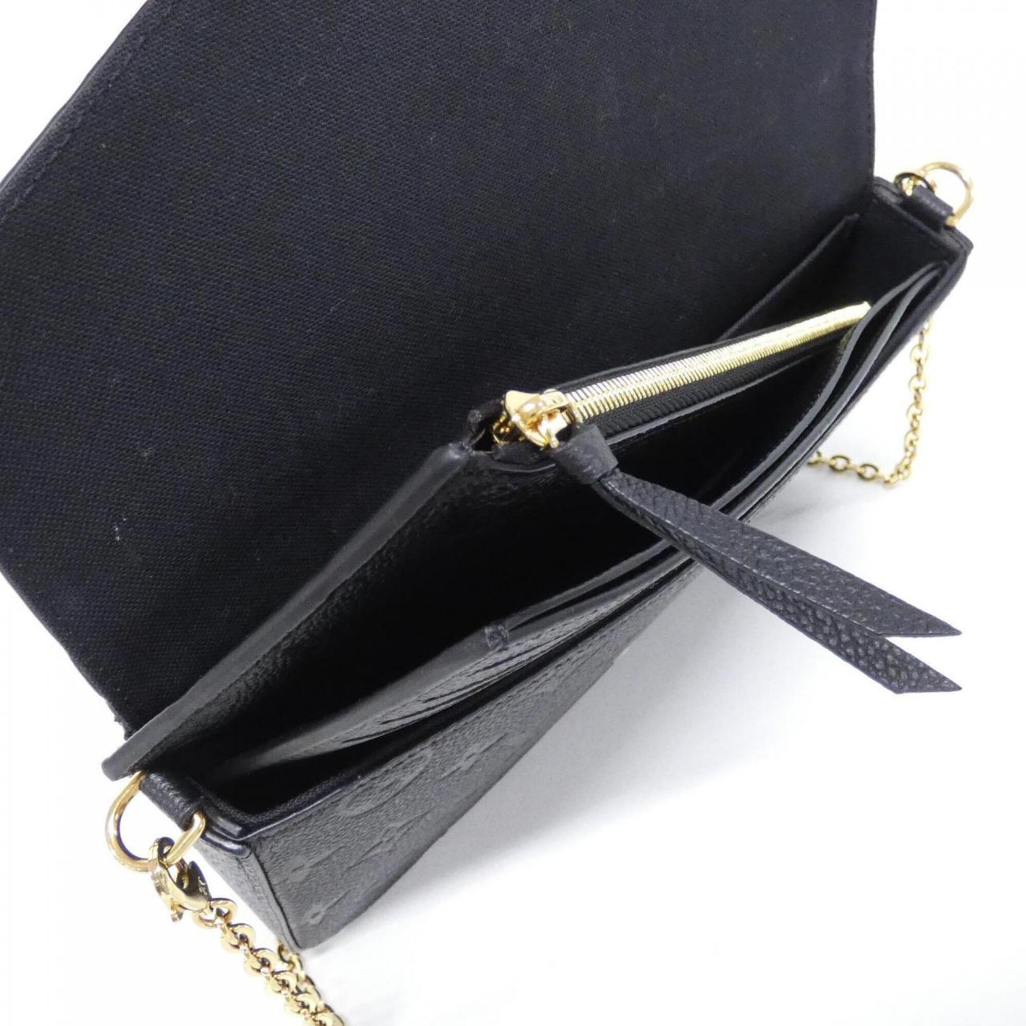 Louis Vuitton Black Leather Pochette Shoulder Bag (Pre-Owned)