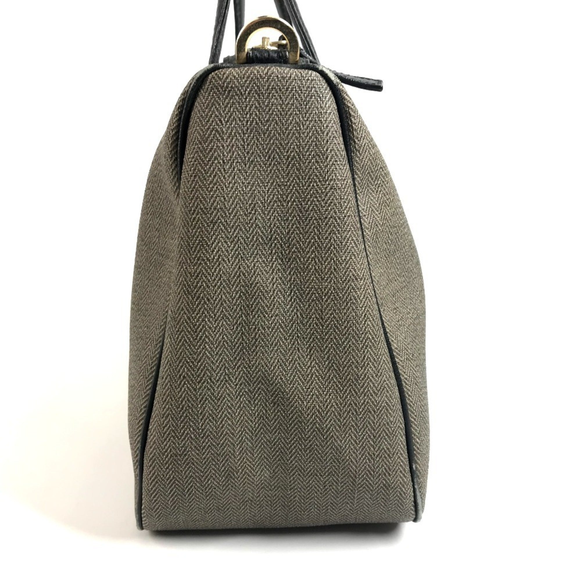 Bvlgari Collezione Black Gray Pvc Leather Shoulder Bag Tote Bag (Pre-Owned)