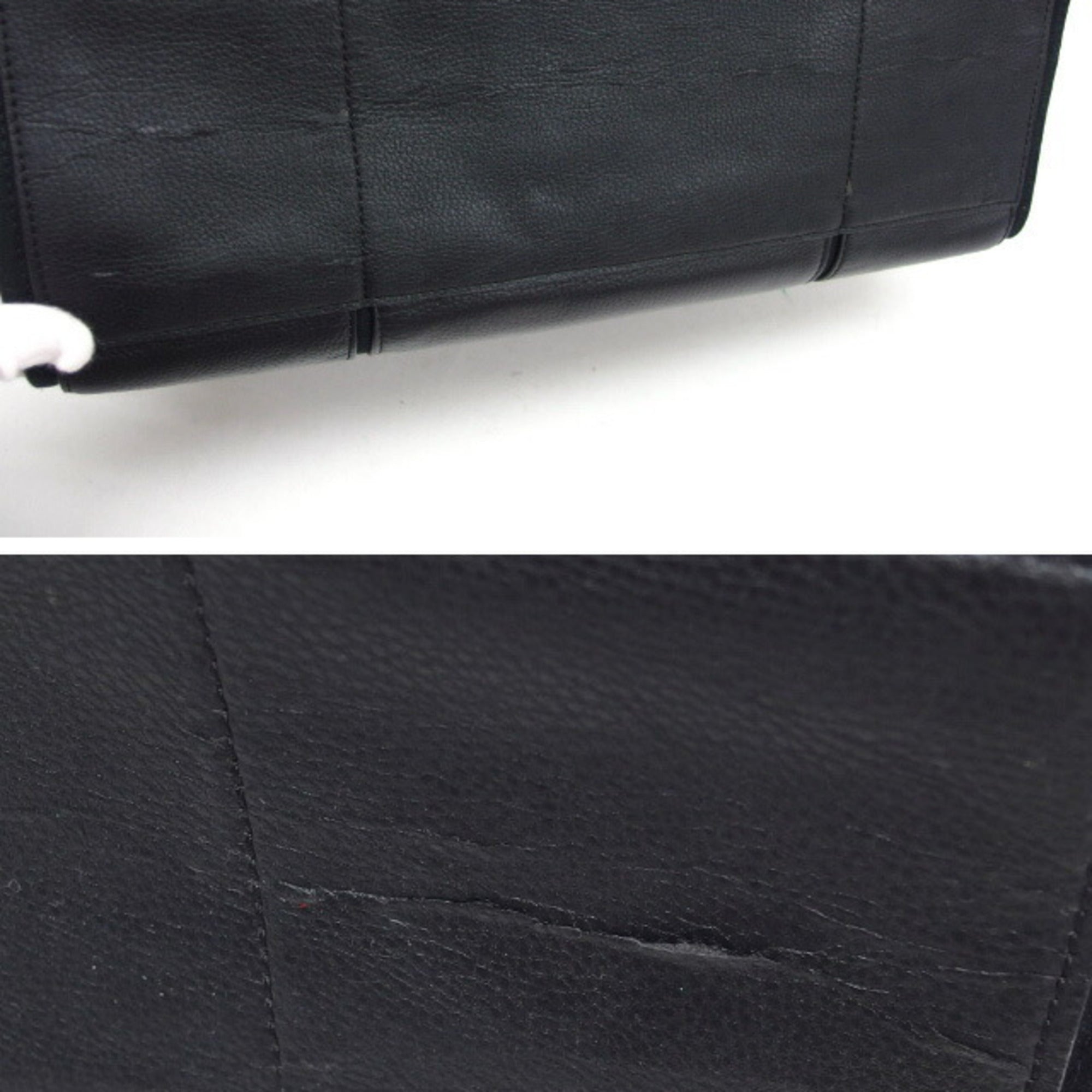 Tory Burch Black Leather Shoulder Bag Tote Bag (Pre-Owned)