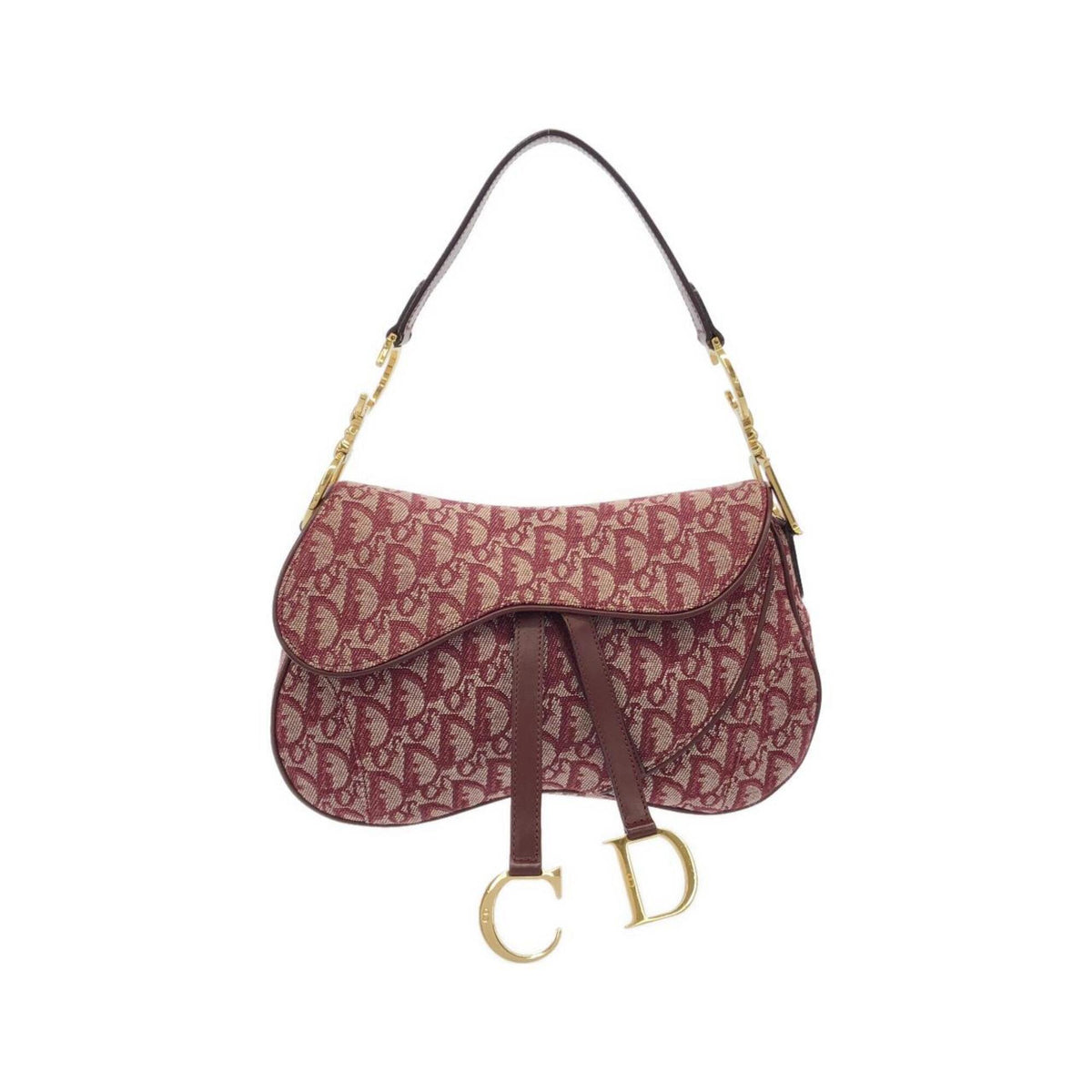 Christian Dior Bordeaux Canvas Shoulder Bag (Pre-Owned)