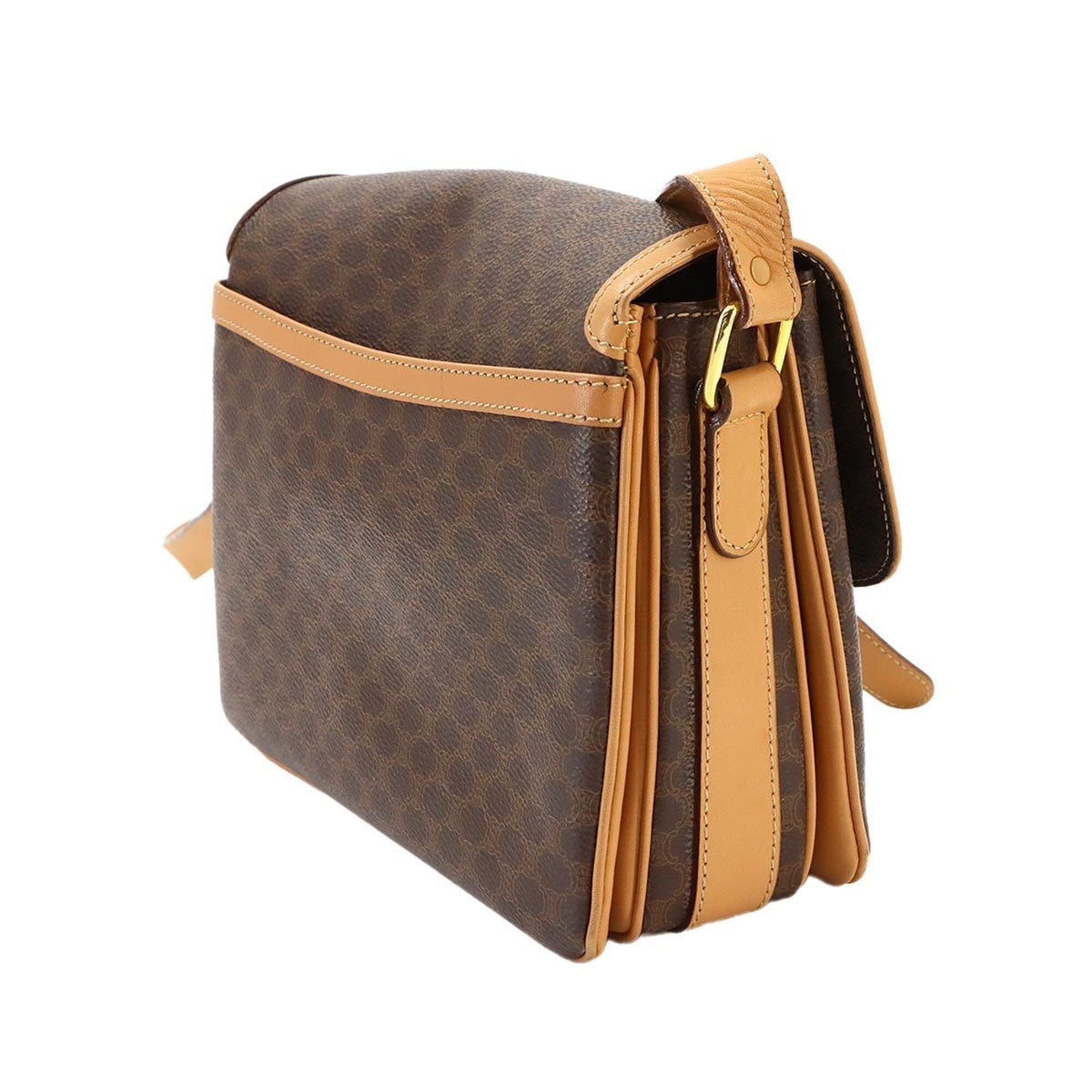 Celine Macadam Brown Pvc Leather Handbag Shoulder Bag (Pre-Owned)