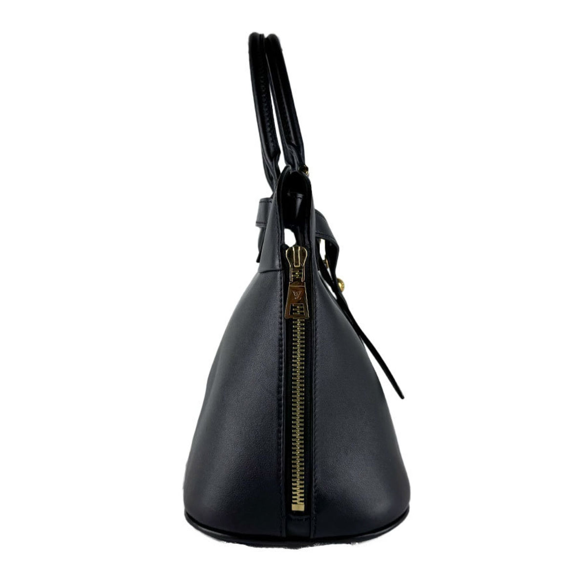 Louis Vuitton Noir Leather Handbag Shoulder Bag (Pre-Owned)
