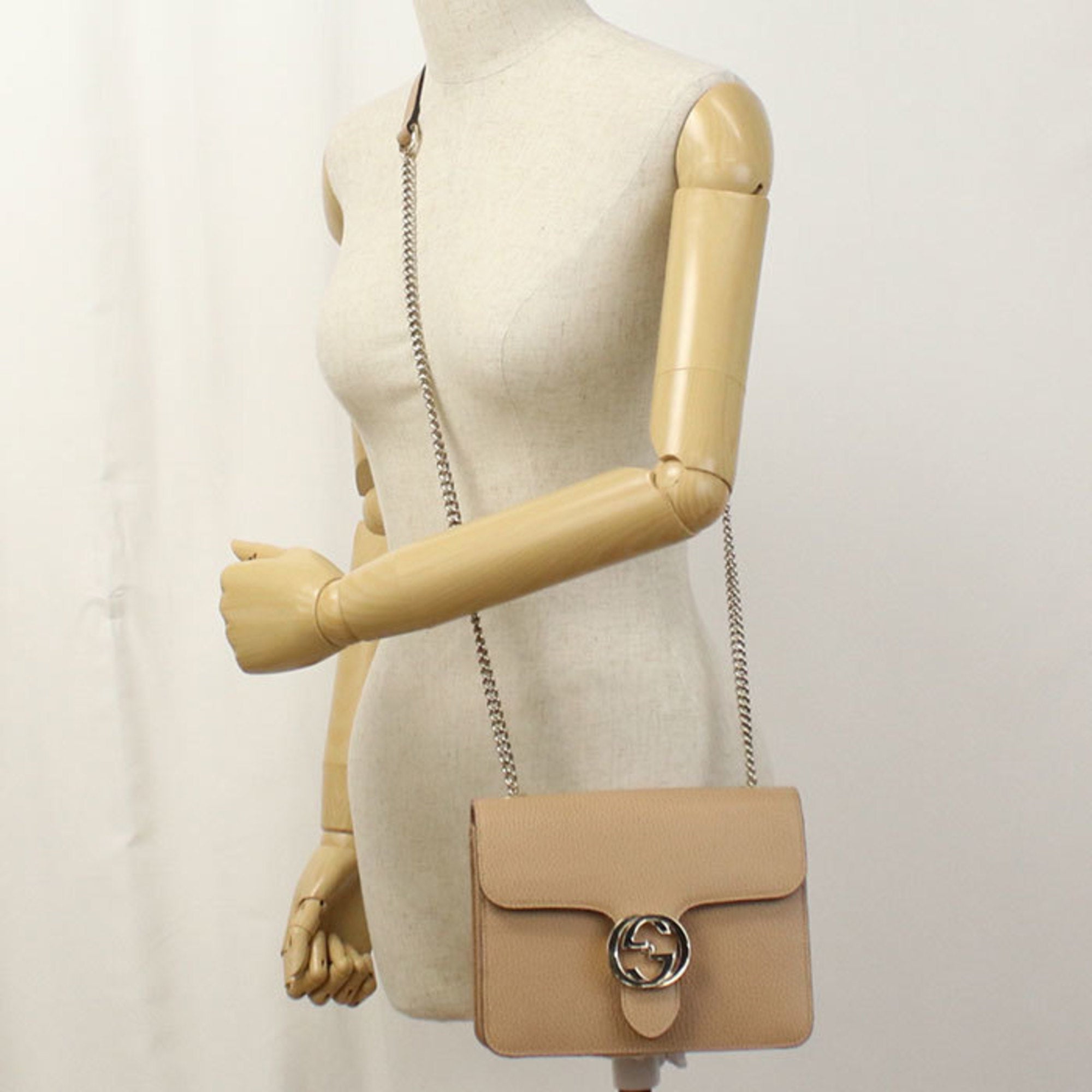 Gucci Beige Leather Shoulder Bag (Pre-Owned)