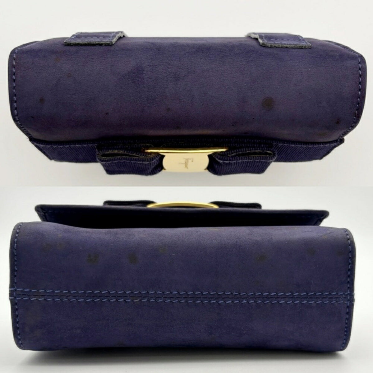 Salvatore Ferragamo Purple Suede Shoulder Bag (Pre-Owned)