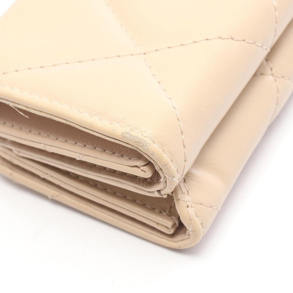 Balenciaga Beige Leather Wallet (Tri-Fold) (Pre-Owned)