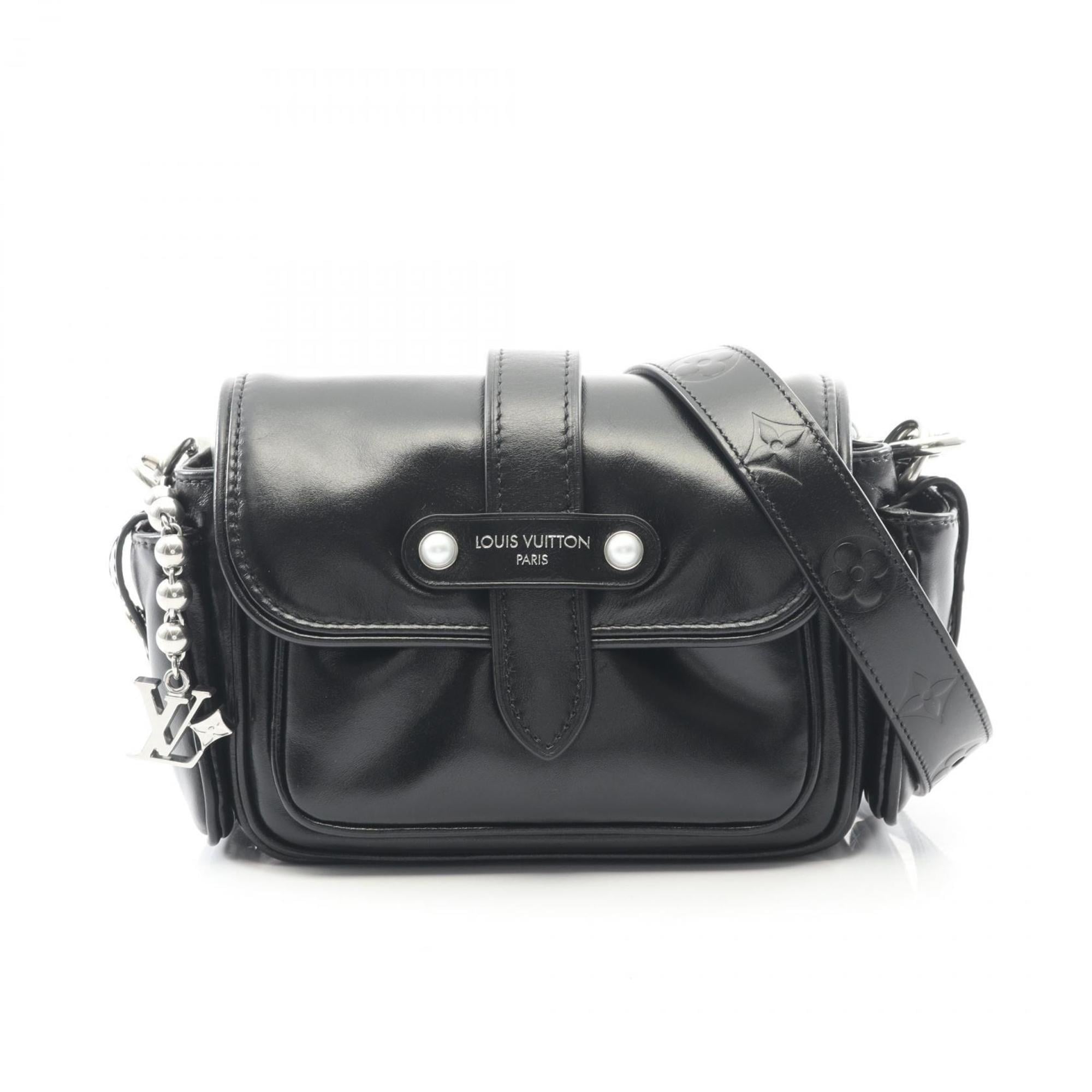 Louis Vuitton Black Leather Shoulder Bag (Pre-Owned)