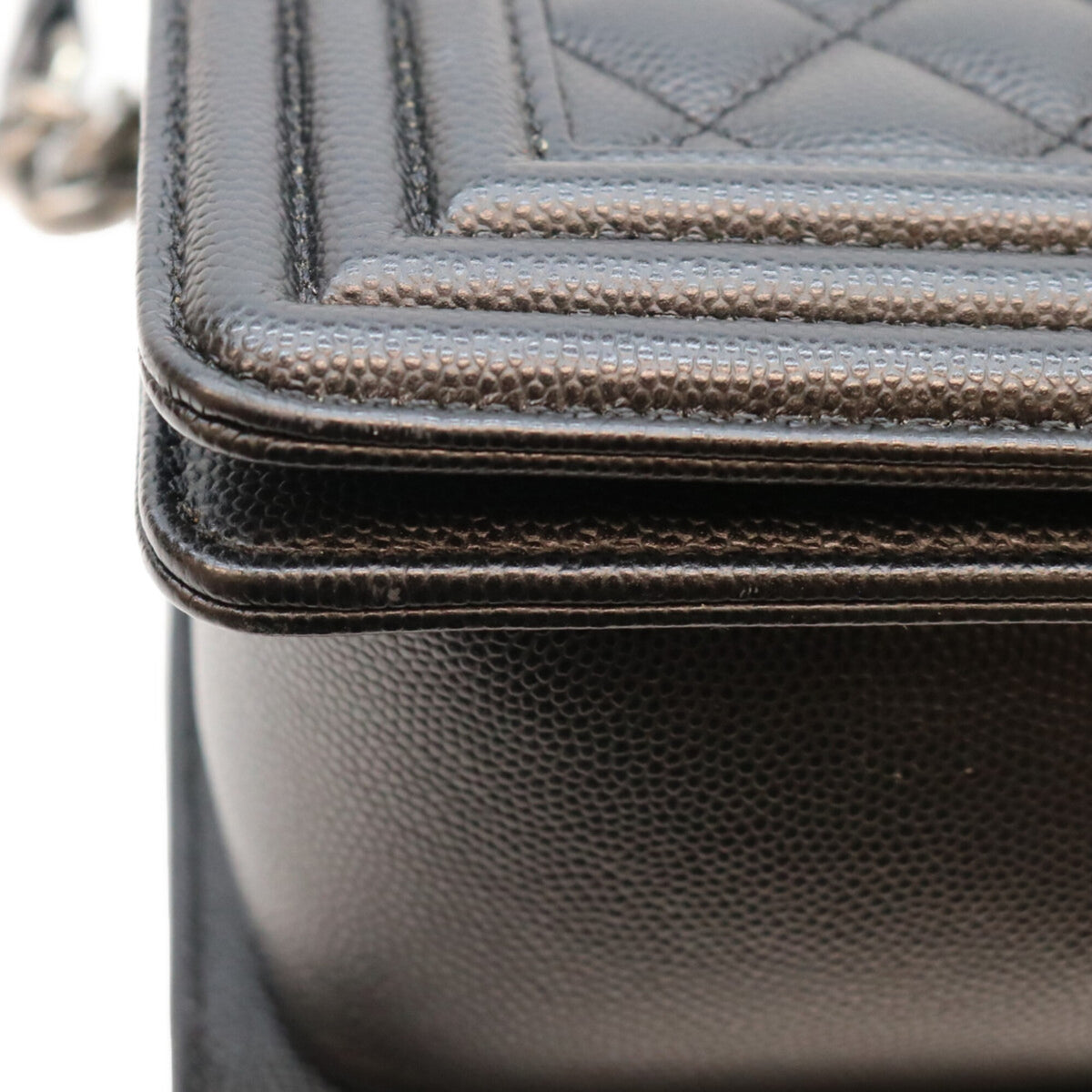 Chanel Black Grained Calfskin Shoulder Bag (Pre-Owned)