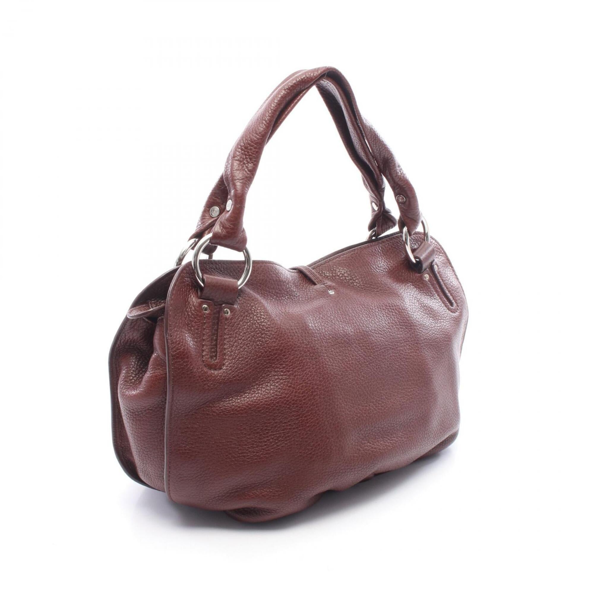 Celine Bordeaux Leather Handbag (Pre-Owned)