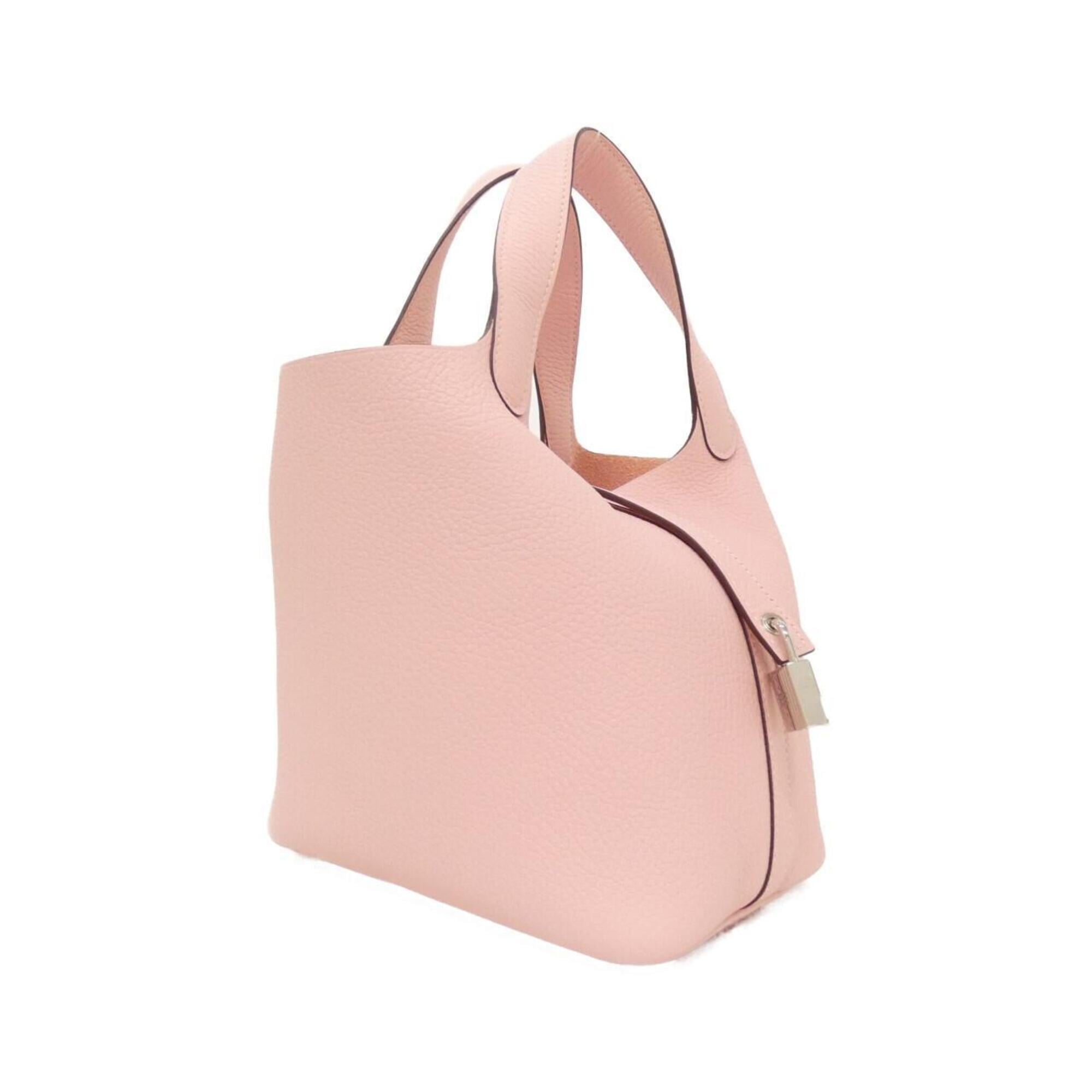 Hermes Rose Sakura Taurillon Clemence Leather Handbag (Pre-Owned)