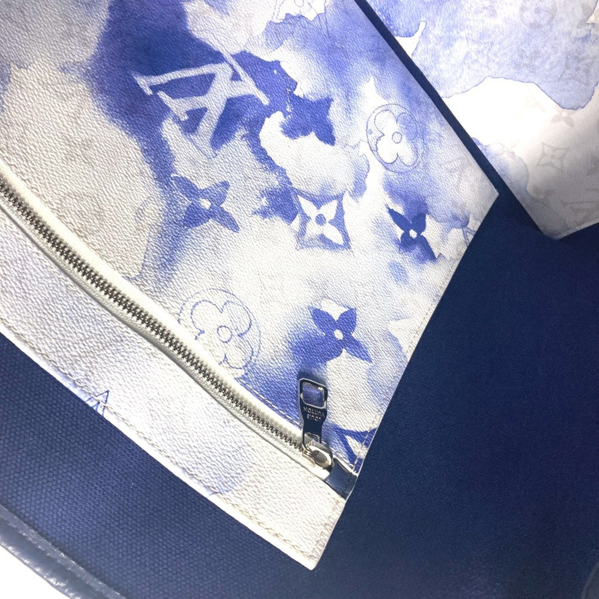 Louis Vuitton Blue White Monogram Shoulder Bag Tote Bag (Pre-Owned)