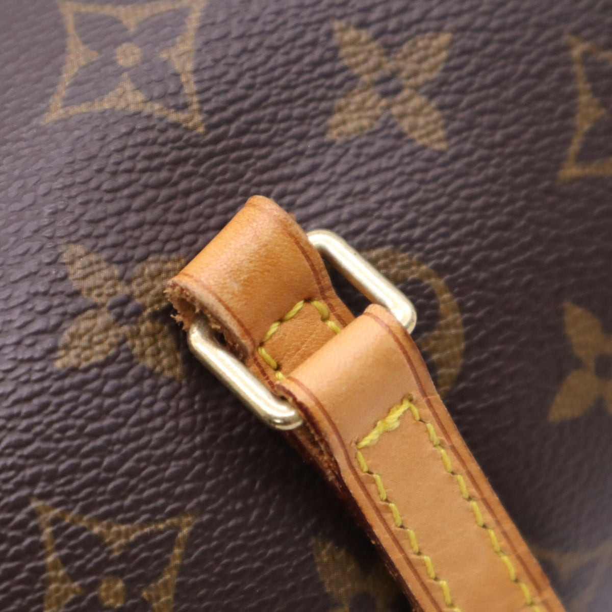 Louis Vuitton Monogram Beige Brown Coated Canvas Leather Handbag (Pre-Owned)