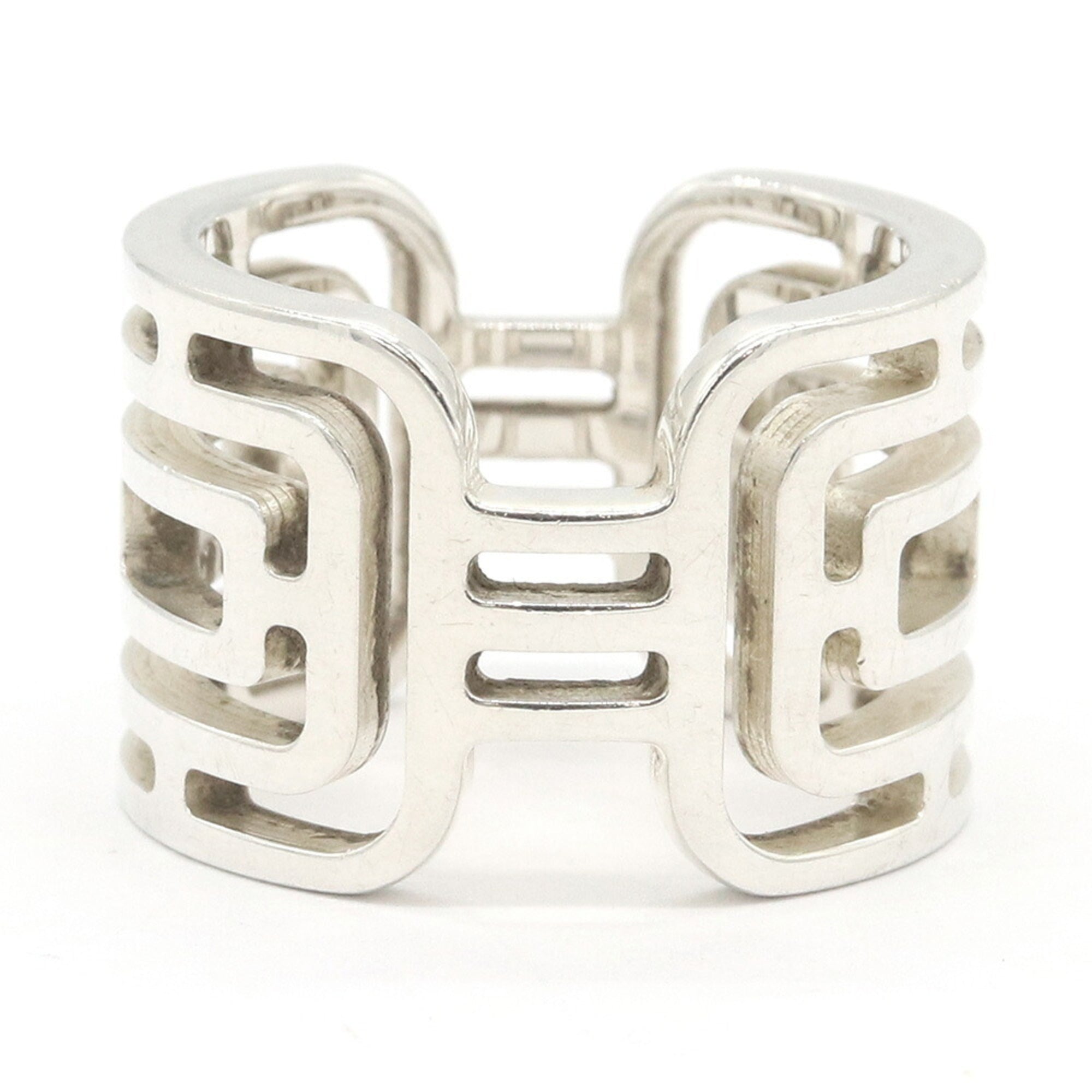 Hermes Silver Sterling Silver 925 Band Ring (Pre-Owned)