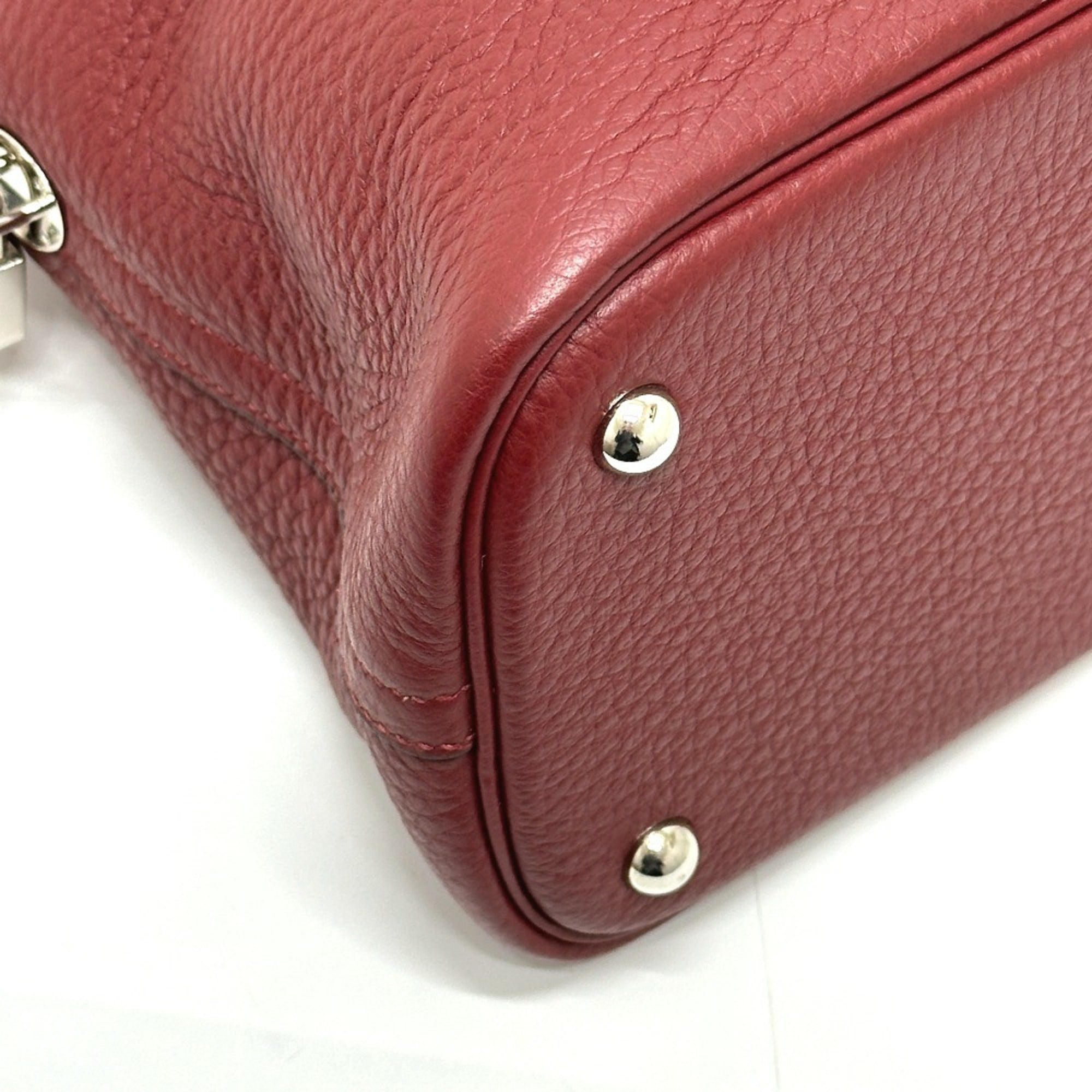 Hermes Bolide Red Color Taurillon Clemence Leather Handbag Shoulder Bag (Pre-Owned)