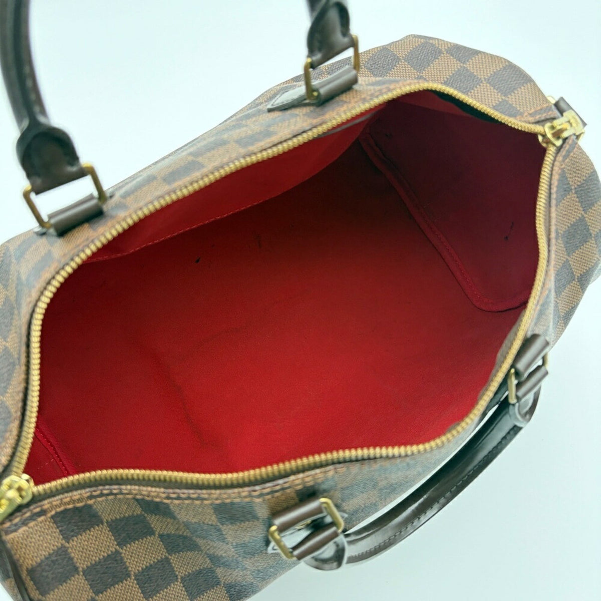 Louis Vuitton Damier Ebene Damier Canvas Leather Boston Bag Shoulder Bag (Pre-Owned)
