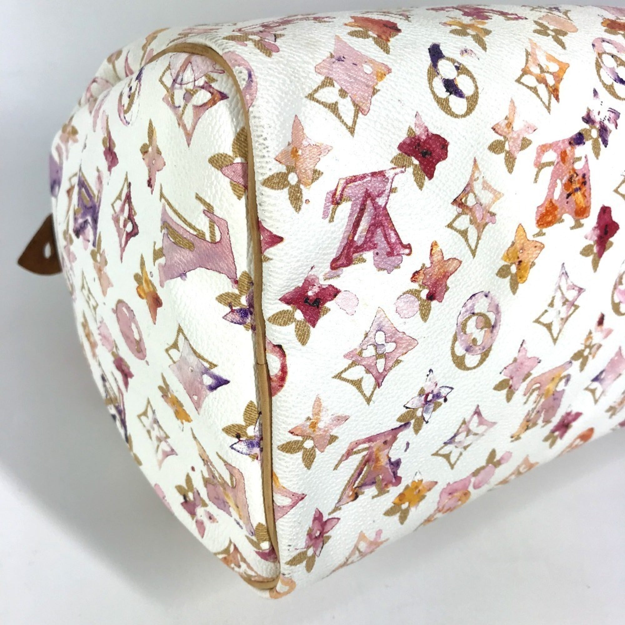 Louis Vuitton Monogram Watercolor Pink White Boston Bag Handbag (Pre-Owned)