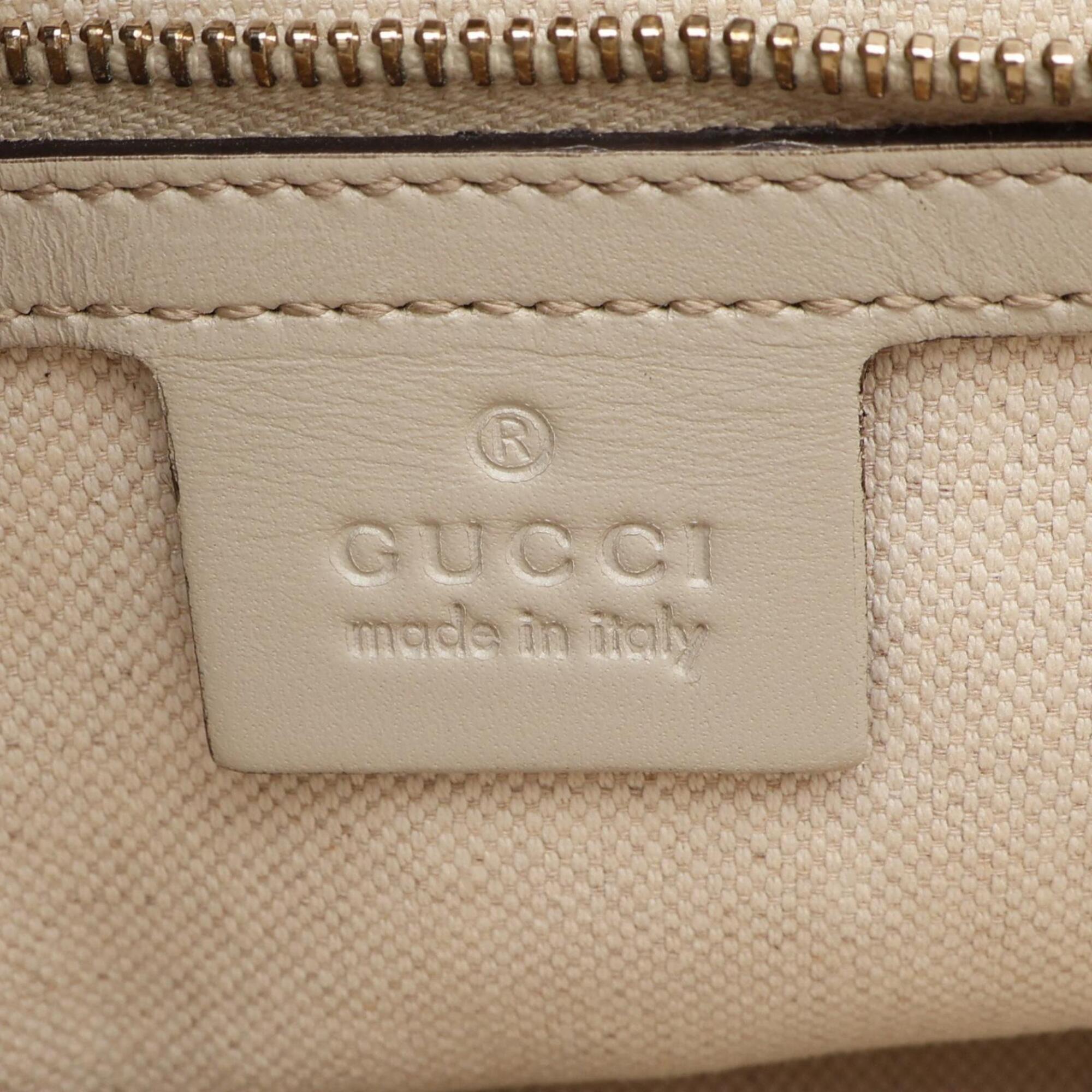 Gucci Beige Ivory Multi-Color Gg Canvas Leather Handbag Tote Bag (Pre-Owned)