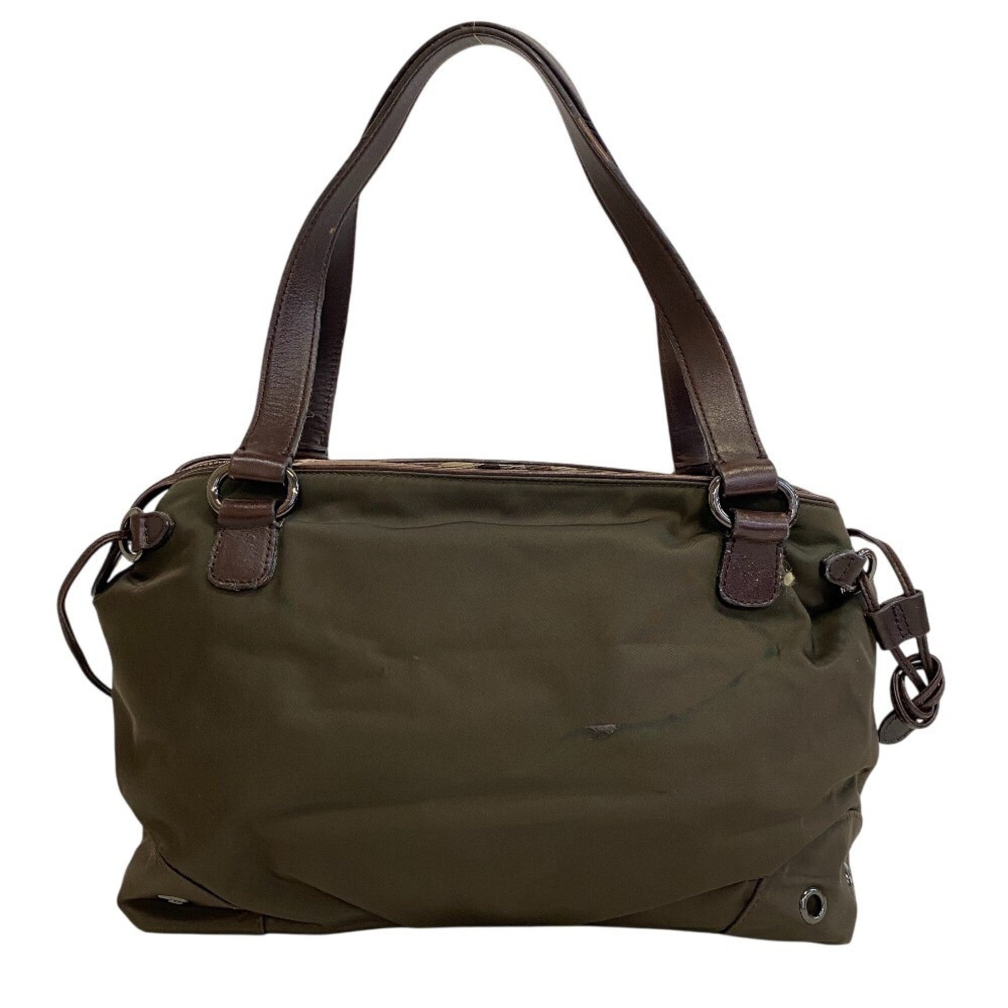 Burberry Green Khaki Nylon Tote Bag (Pre-Owned)