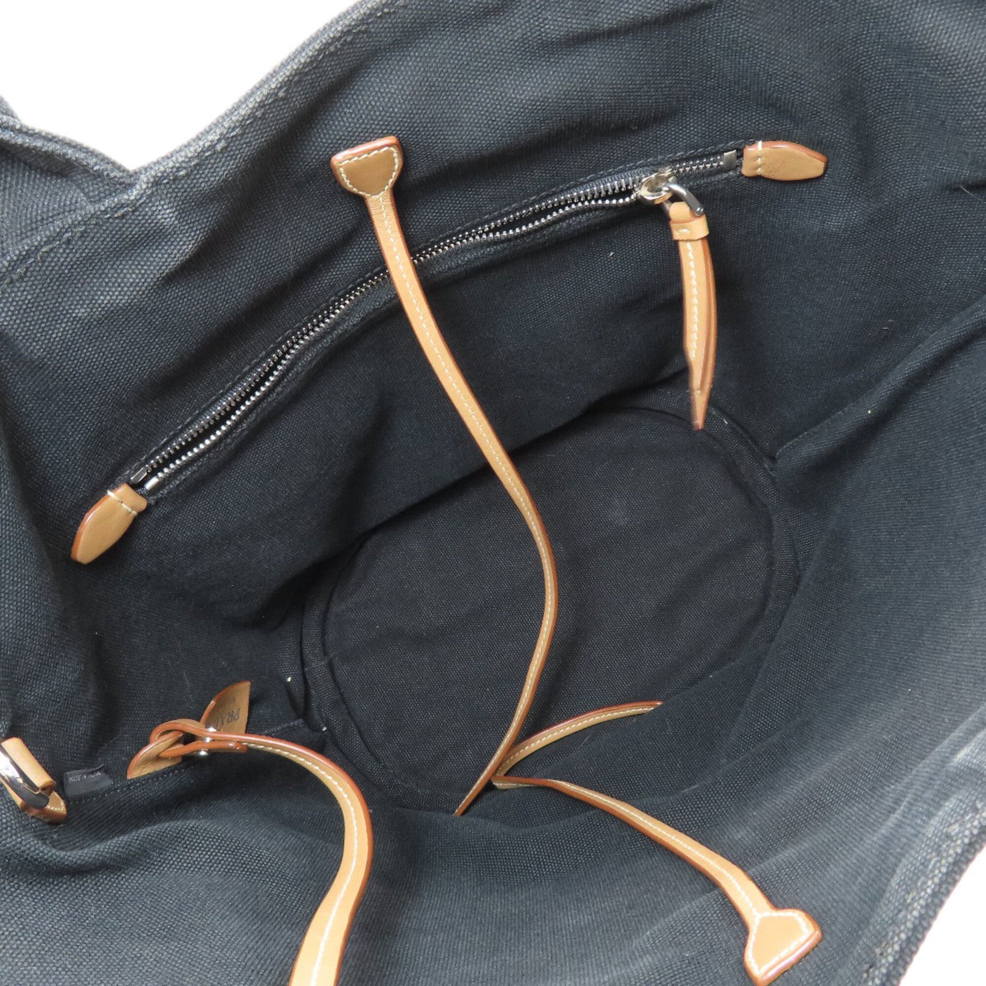 Prada Canapa Black Canvas Handbag (Pre-Owned)