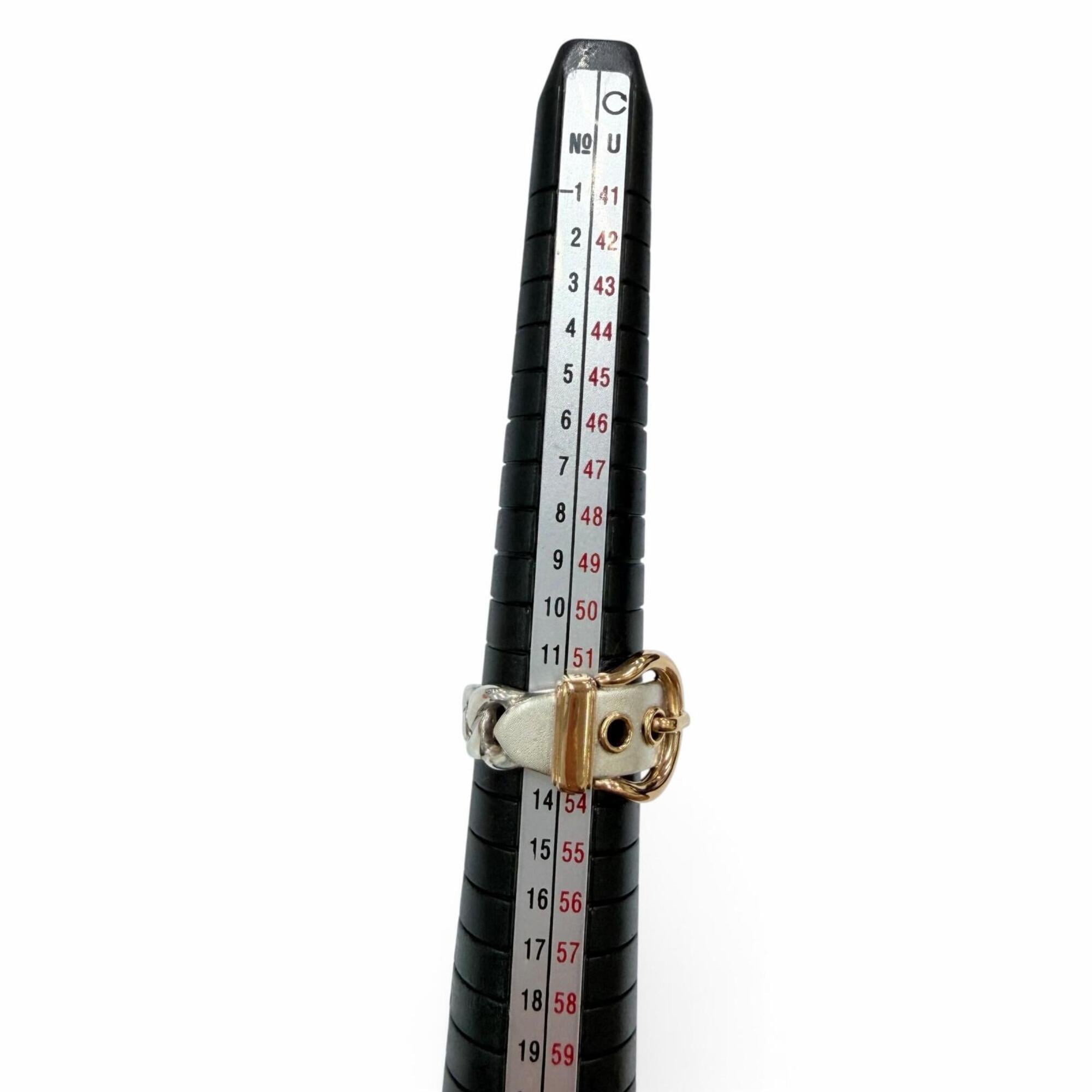 Hermes Silver Yellow Gold Yellow Gold (18K) Silver 925 Band Ring (Pre-Owned)