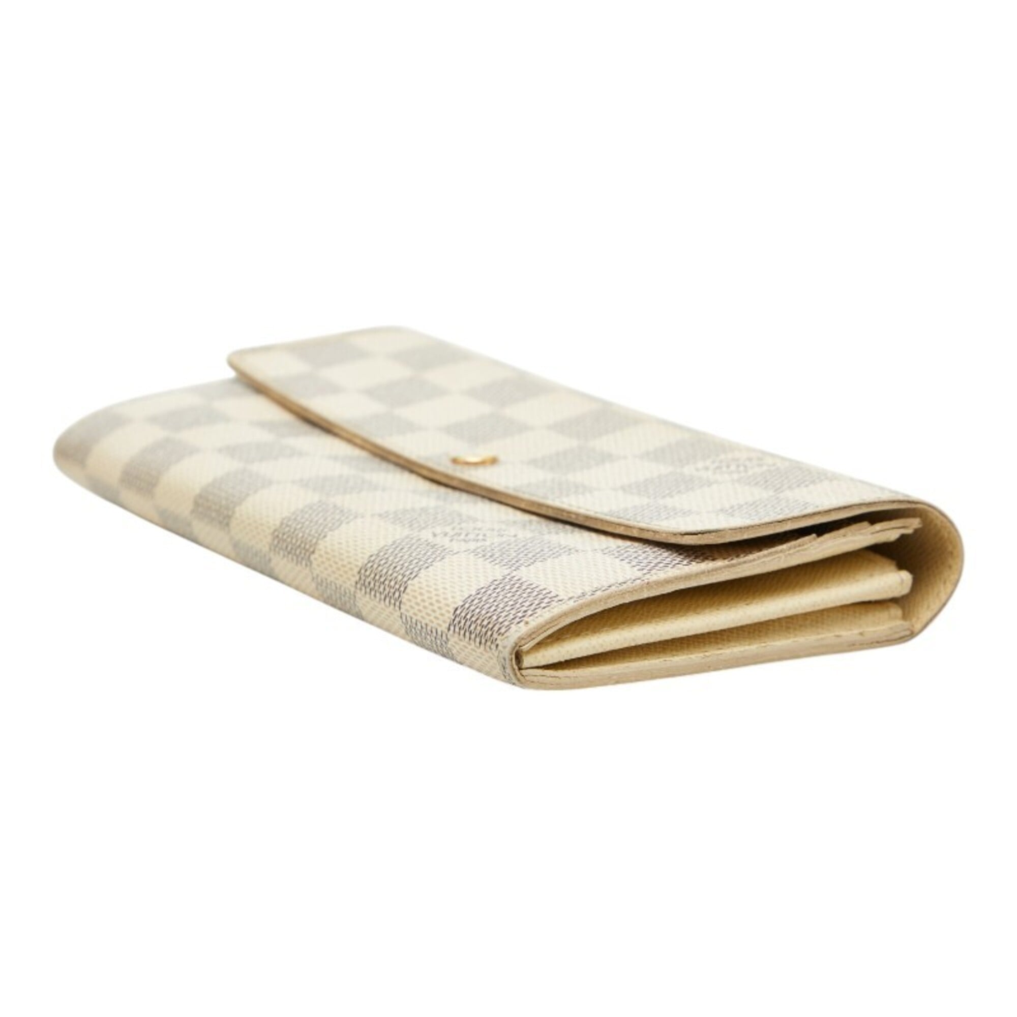 Louis Vuitton White Pvc Leather Long Wallet (Bi-Fold) (Pre-Owned)