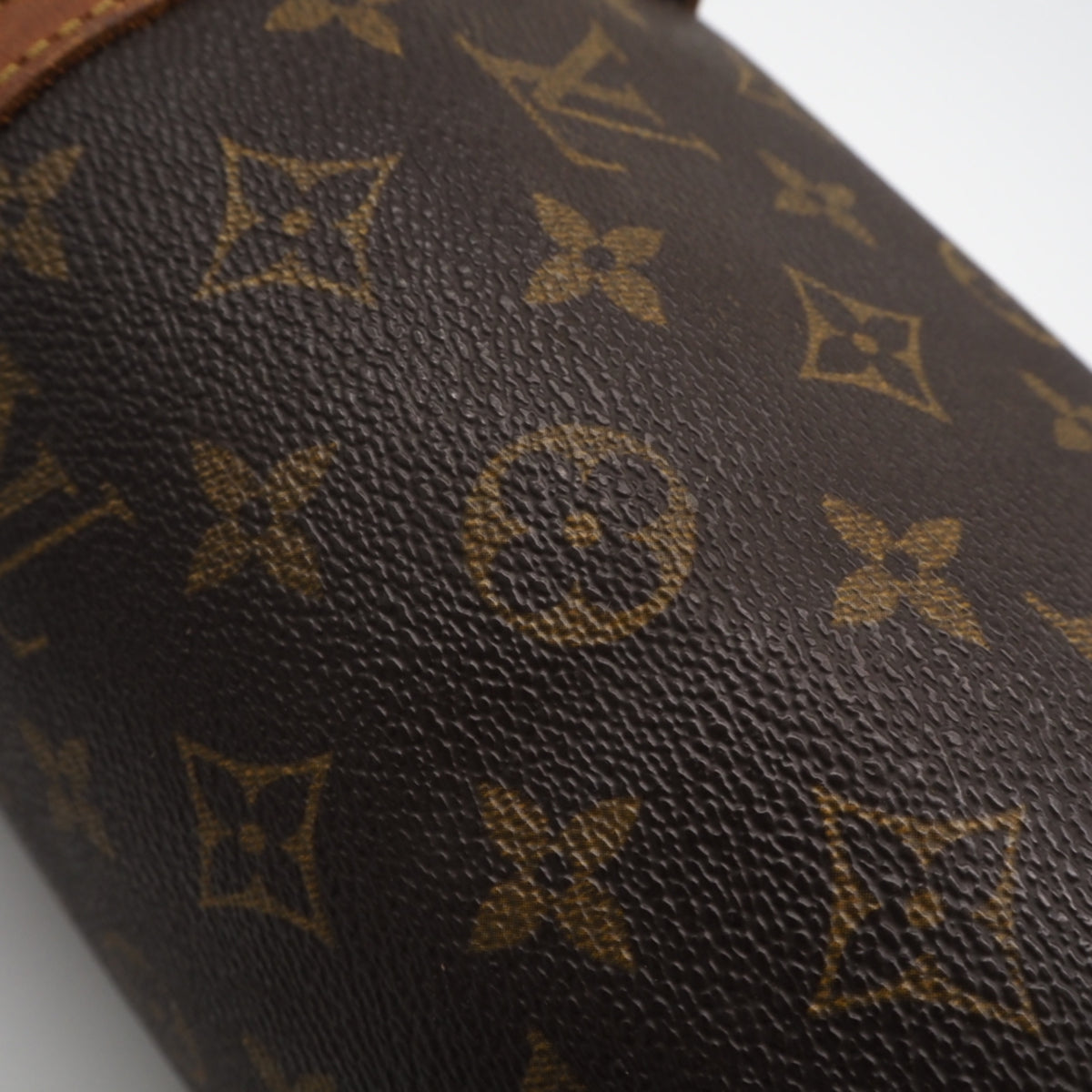 Louis Vuitton Beige Brown Coated Canvas Leather Handbag (Pre-Owned)