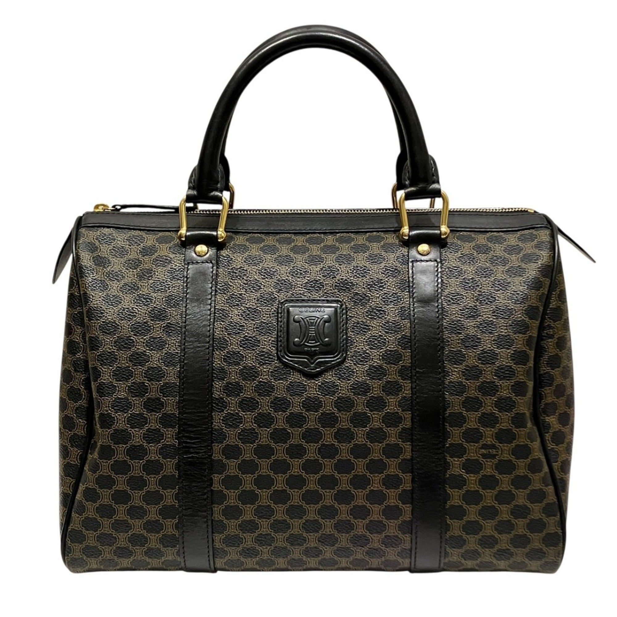 Celine Macadam Black Brown Pvc Leather Handbag (Pre-Owned)