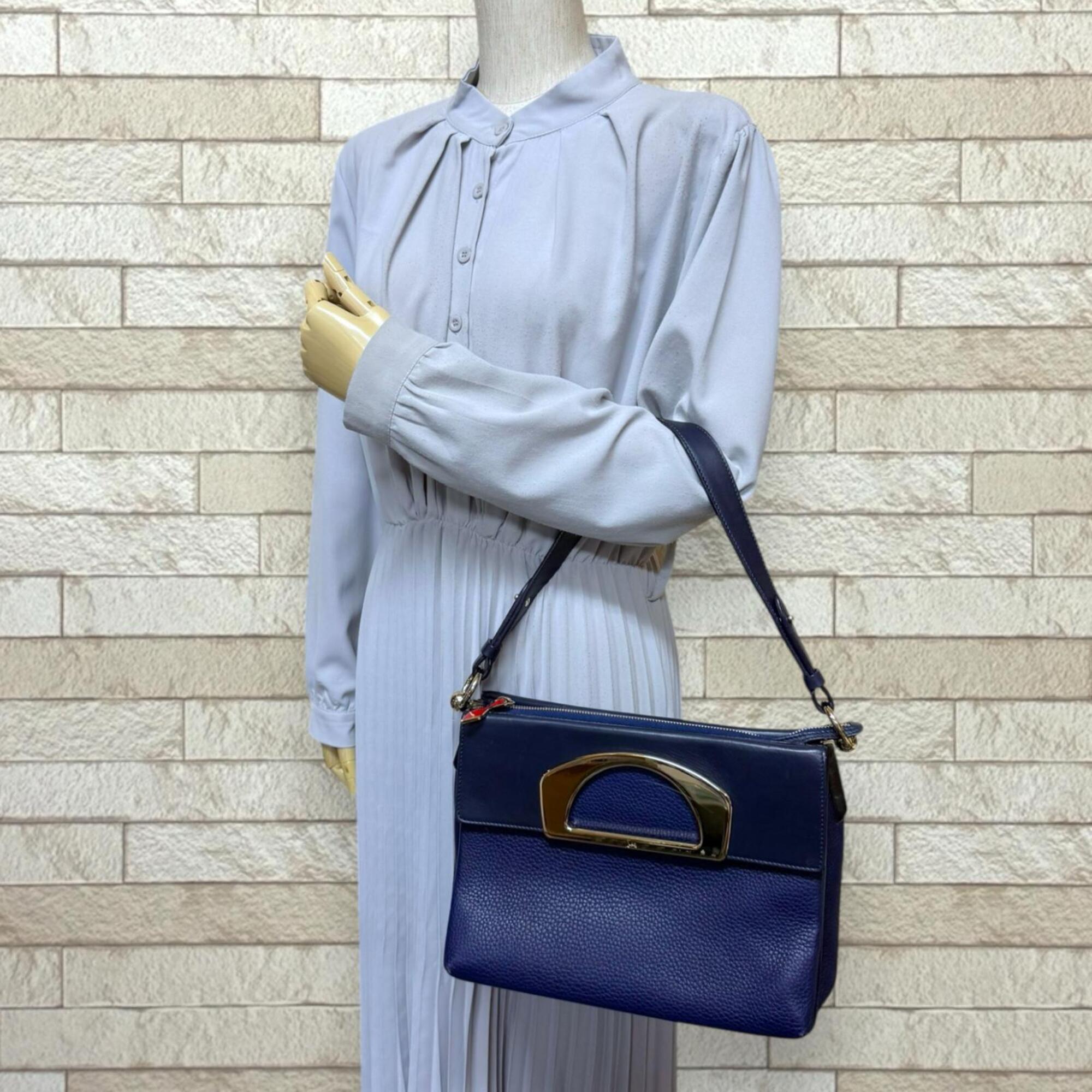 Christian Louboutin Navy Leather Shoulder Bag (Pre-Owned)