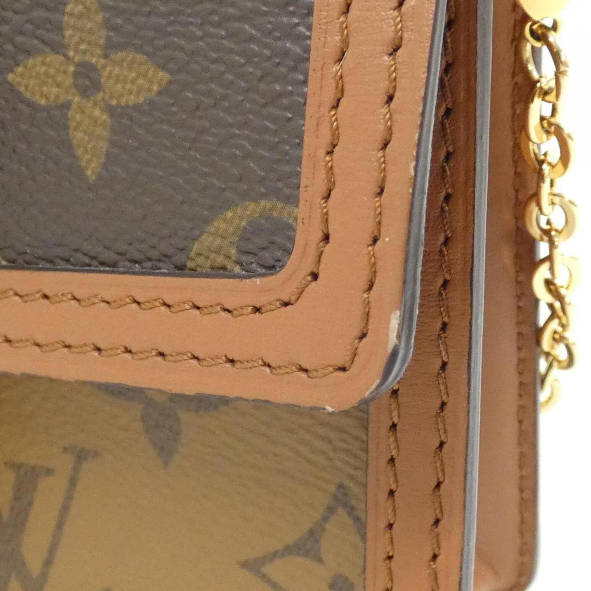 Louis Vuitton Brown Coated Canvas Chain/Shoulder Wallet (Pre-Owned)