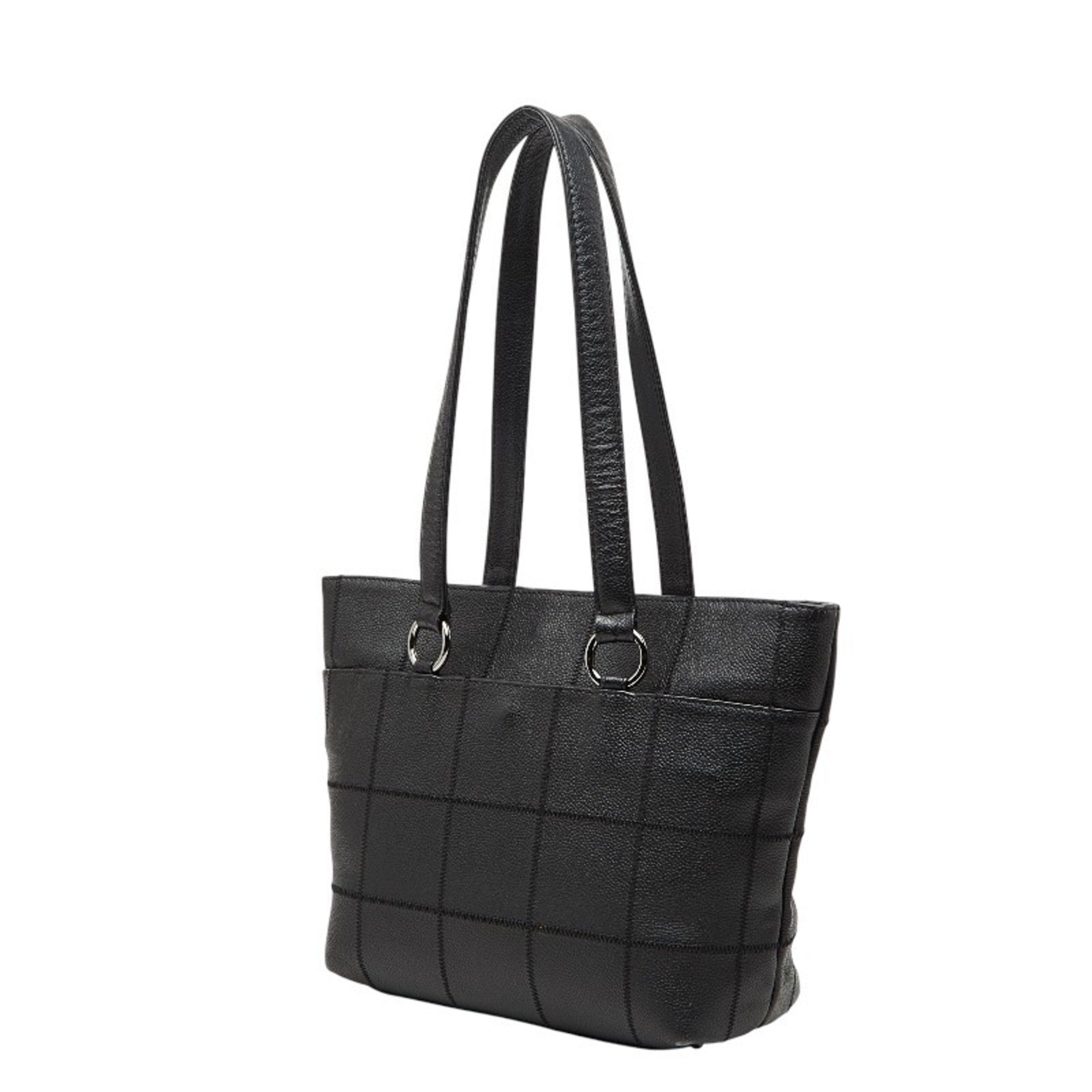 Chanel Black Grained Calfskin Handbag Tote Bag (Pre-Owned)