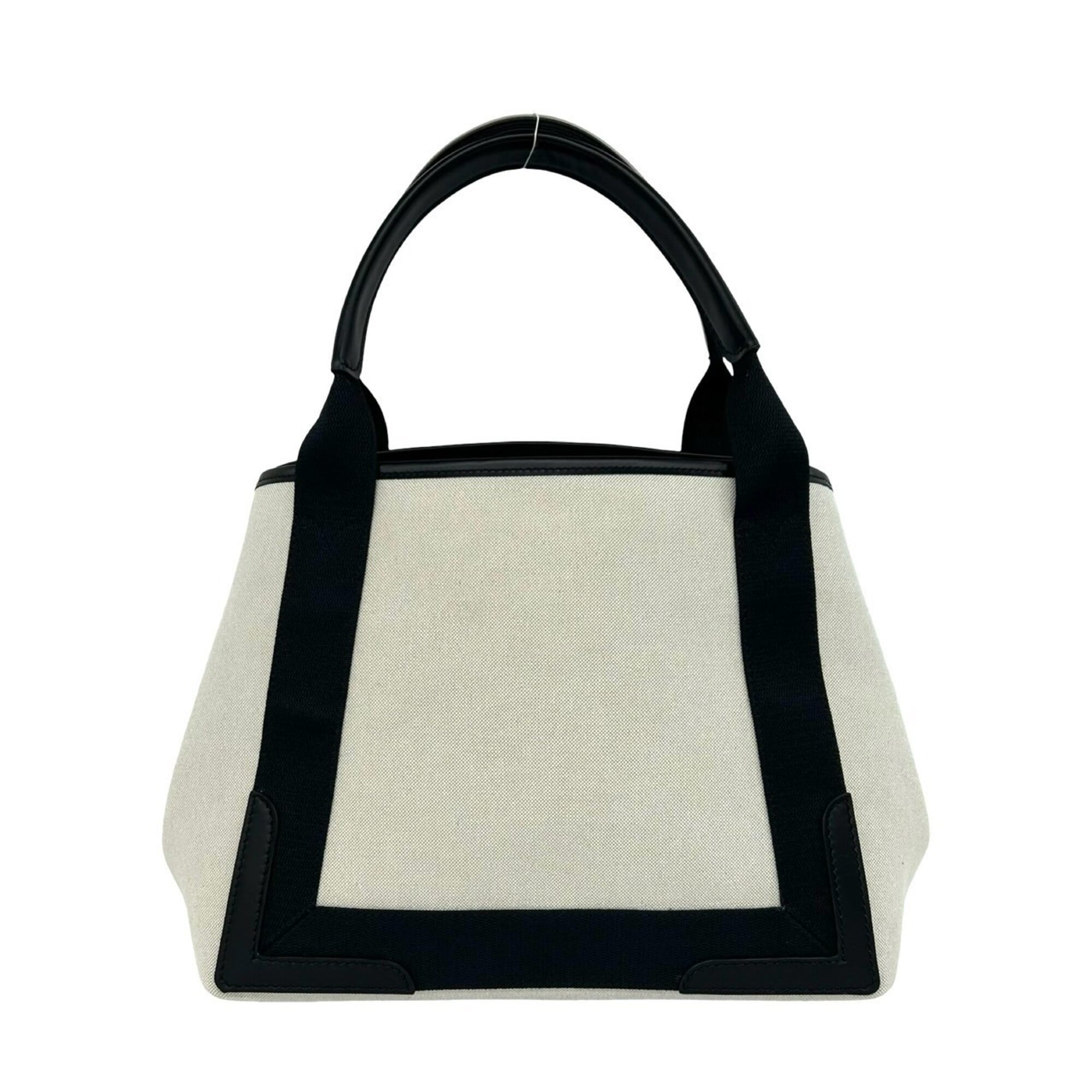 Balenciaga Navy White Canvas Leather Handbag Pouch Tote Bag (Pre-Owned)