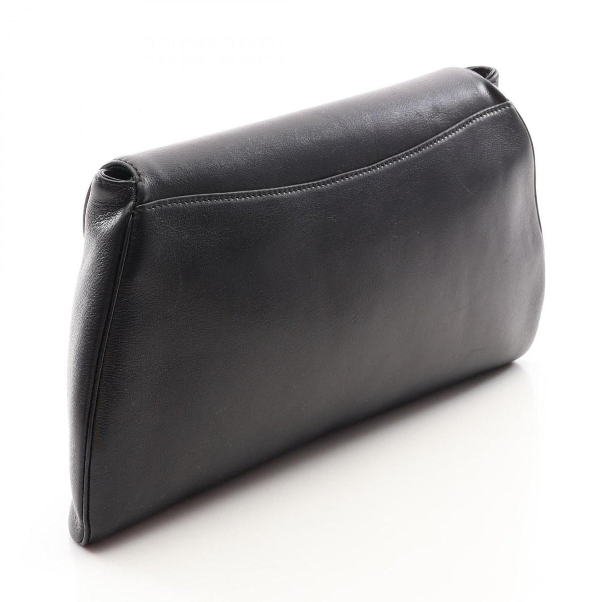 Cartier Black Leather Clutch Bag Handbag (Pre-Owned)