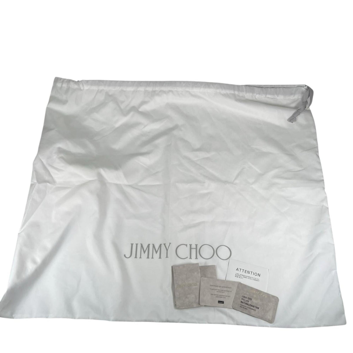 Jimmy Choo Brown White Canvas Leather Tote Bag (Pre-Owned)