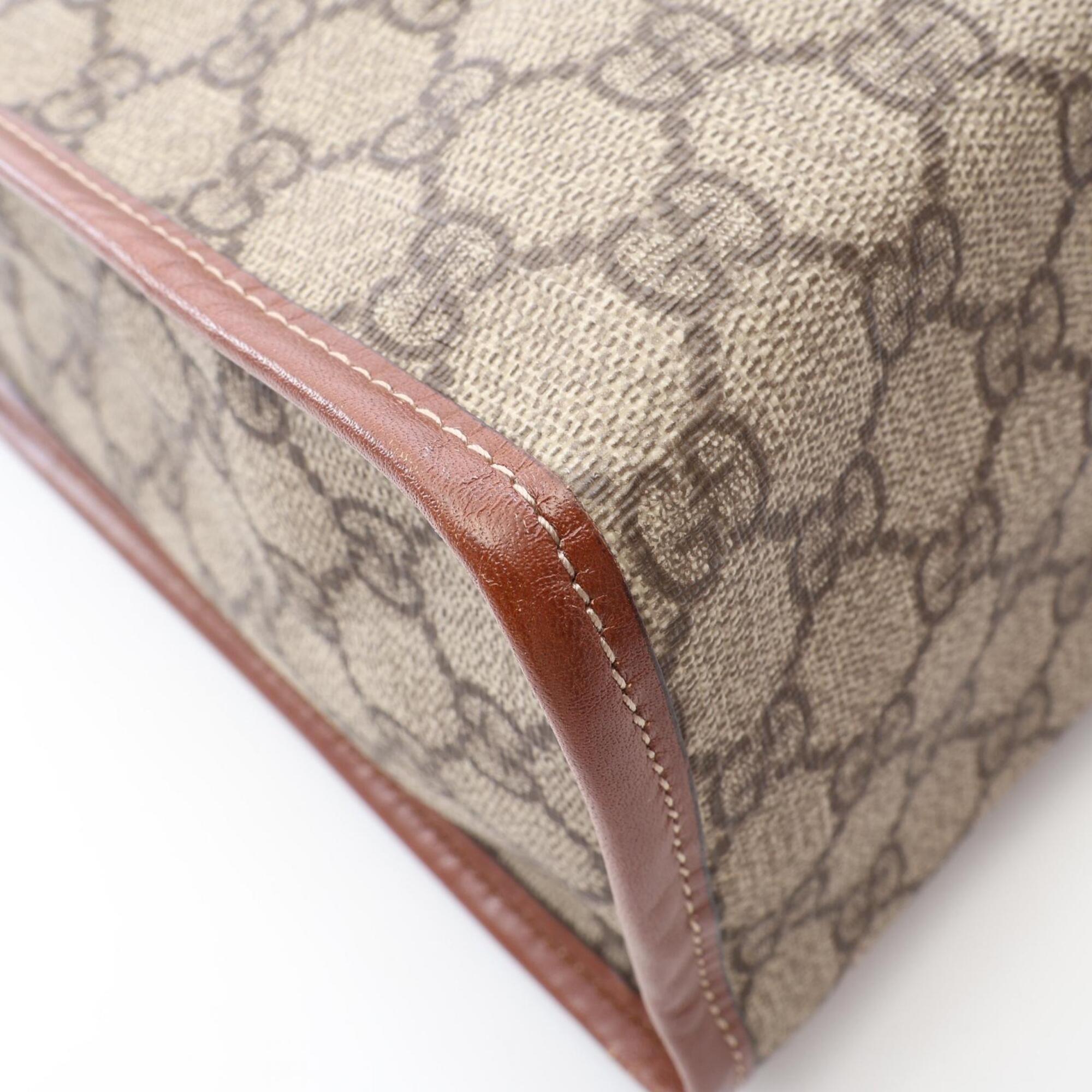 Gucci Beige Brown Multi-Color Pvc Leather Handbag Tote Bag (Pre-Owned)
