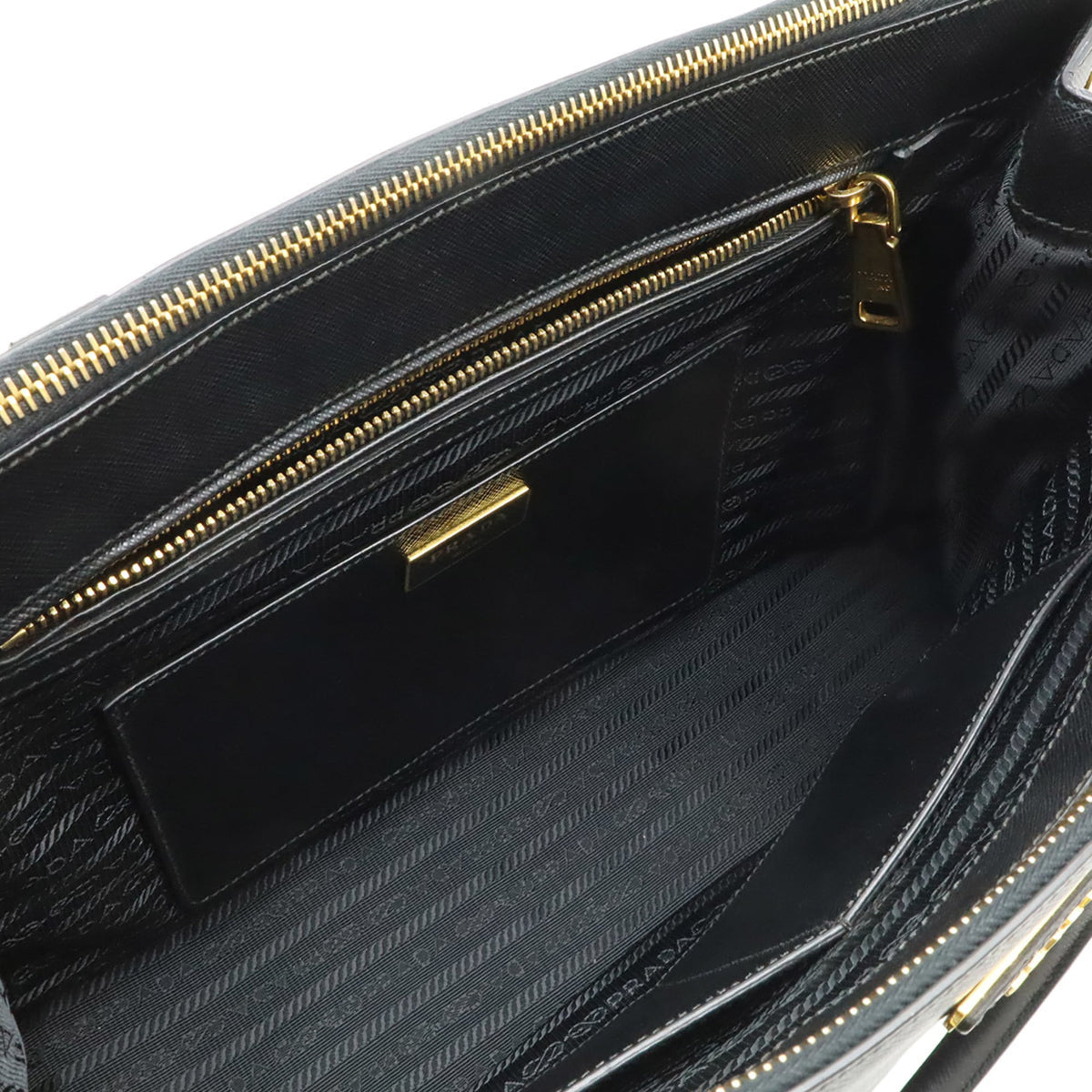Prada Black Nero Leather Handbag Tote Bag (Pre-Owned)