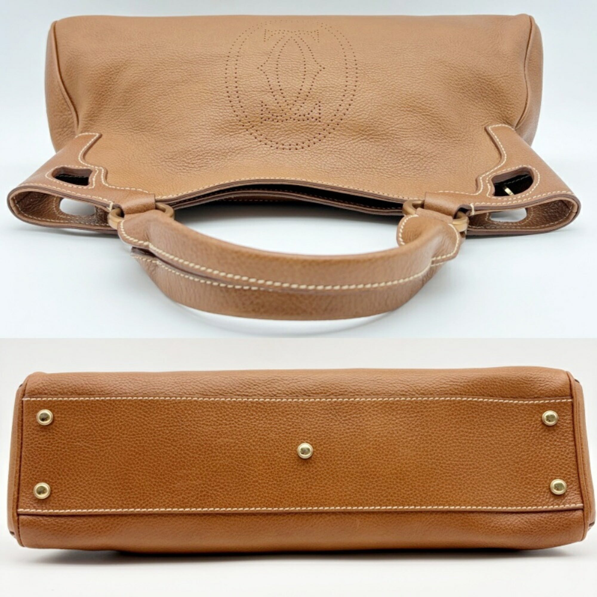 Cartier Brown Leather Tote Bag (Pre-Owned)