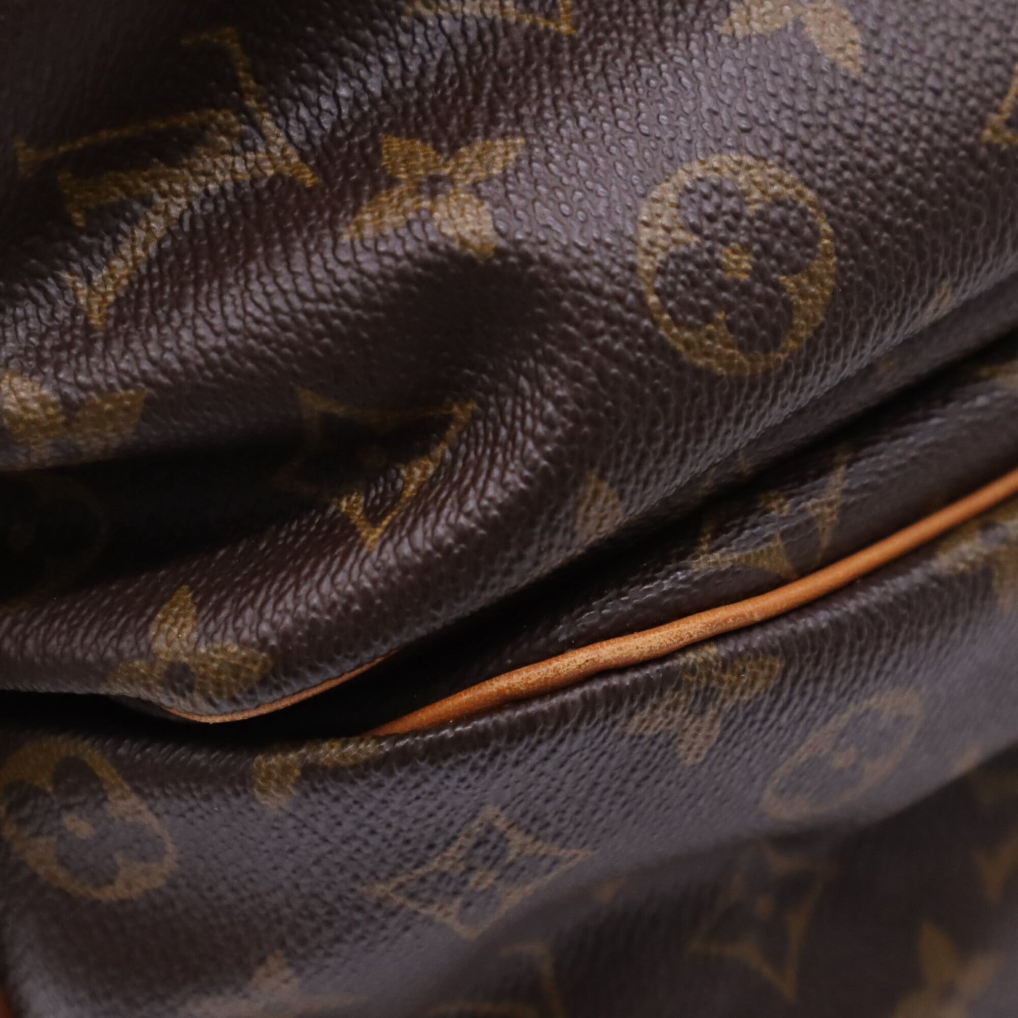 Louis Vuitton Monogram Beige Brown Coated Canvas Leather Shoulder Bag (Pre-Owned)