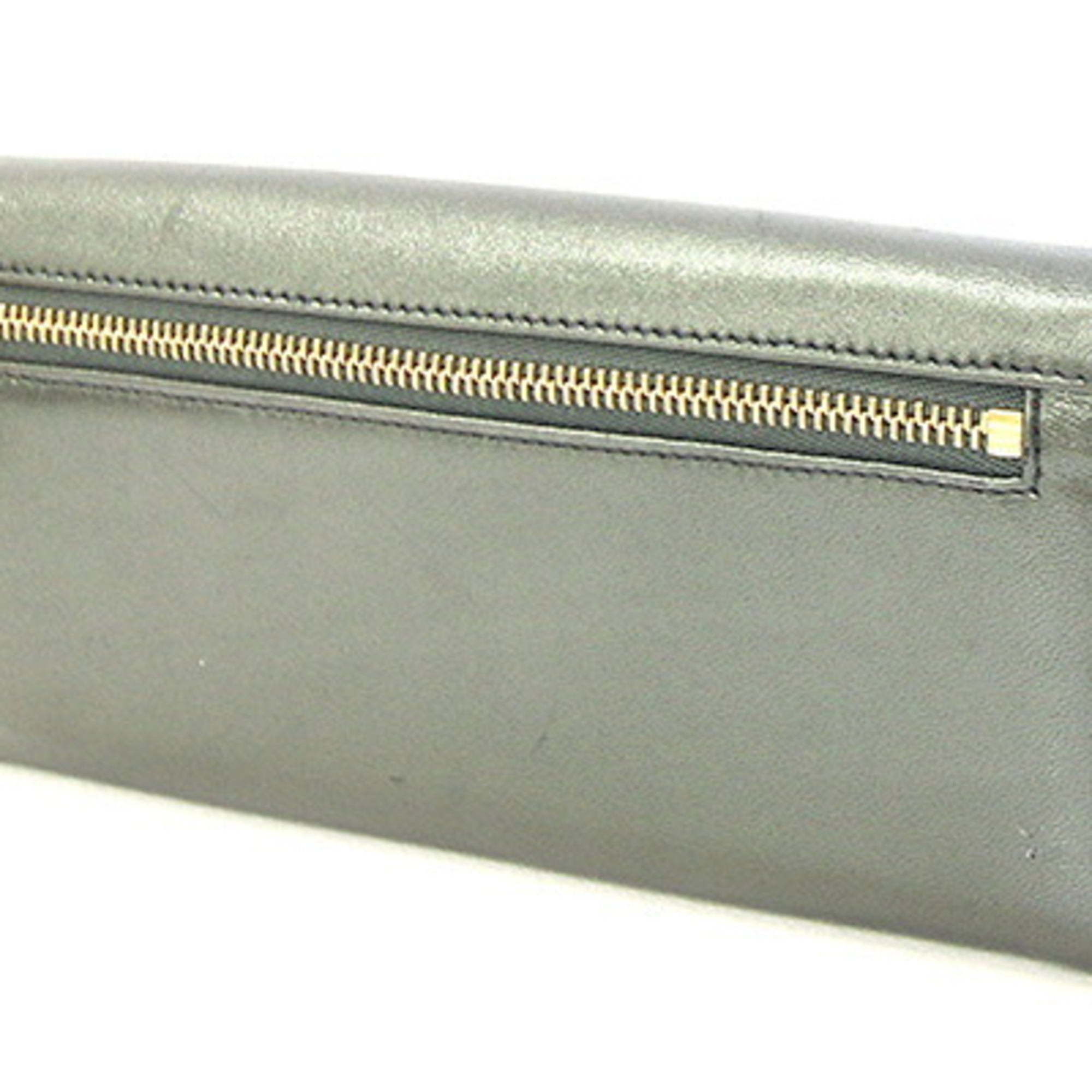 Loewe Metallic Green Leather Long Wallet (Bi-Fold) (Pre-Owned)