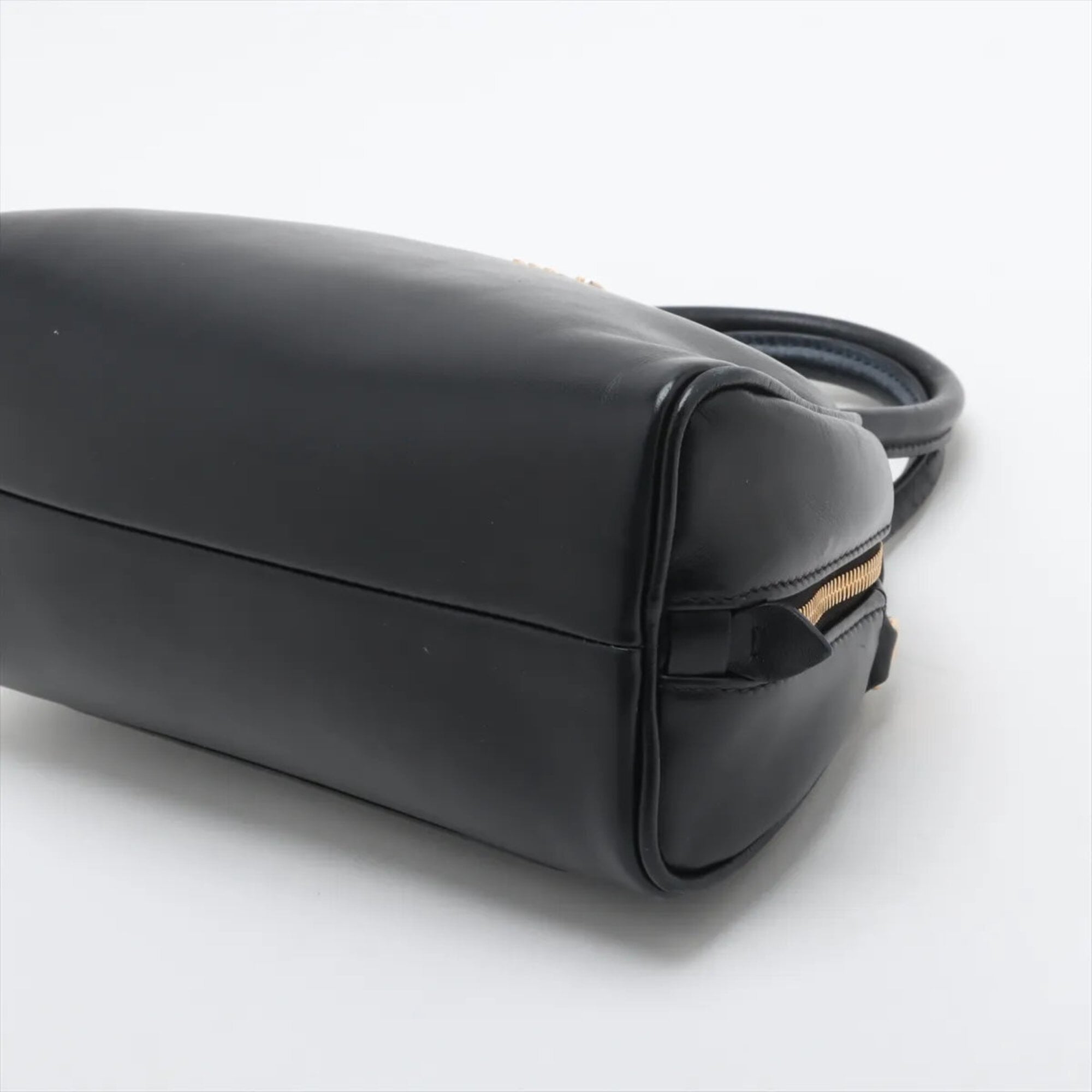 Miu Miu Black Leather Handbag Tote Bag (Pre-Owned)