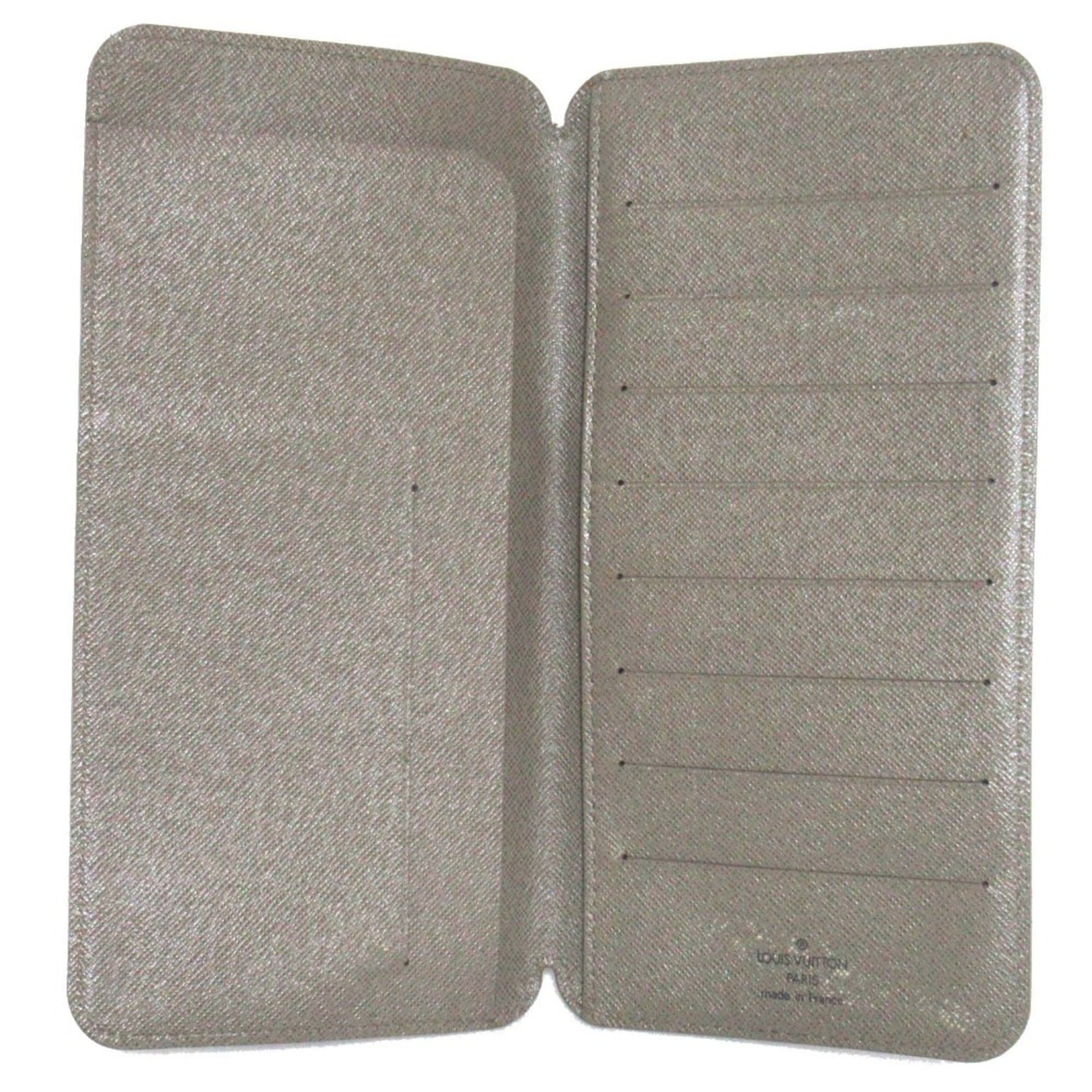 Louis Vuitton Khaki Leather Long Wallet (Bi-Fold) (Pre-Owned)