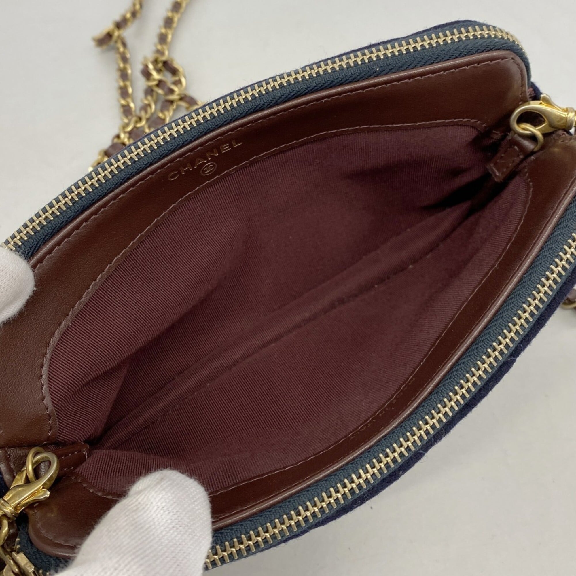 Chanel Navy Cotton Shoulder Bag (Pre-Owned)