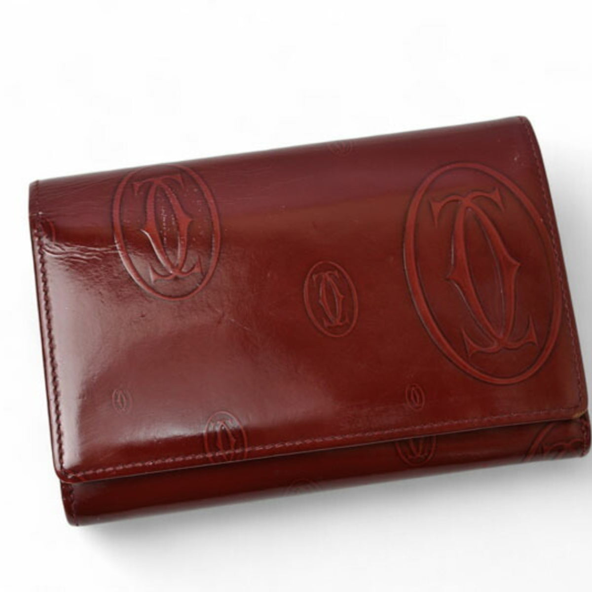 Cartier Bordeaux Leather Wallet (Bi-Fold) (Pre-Owned)