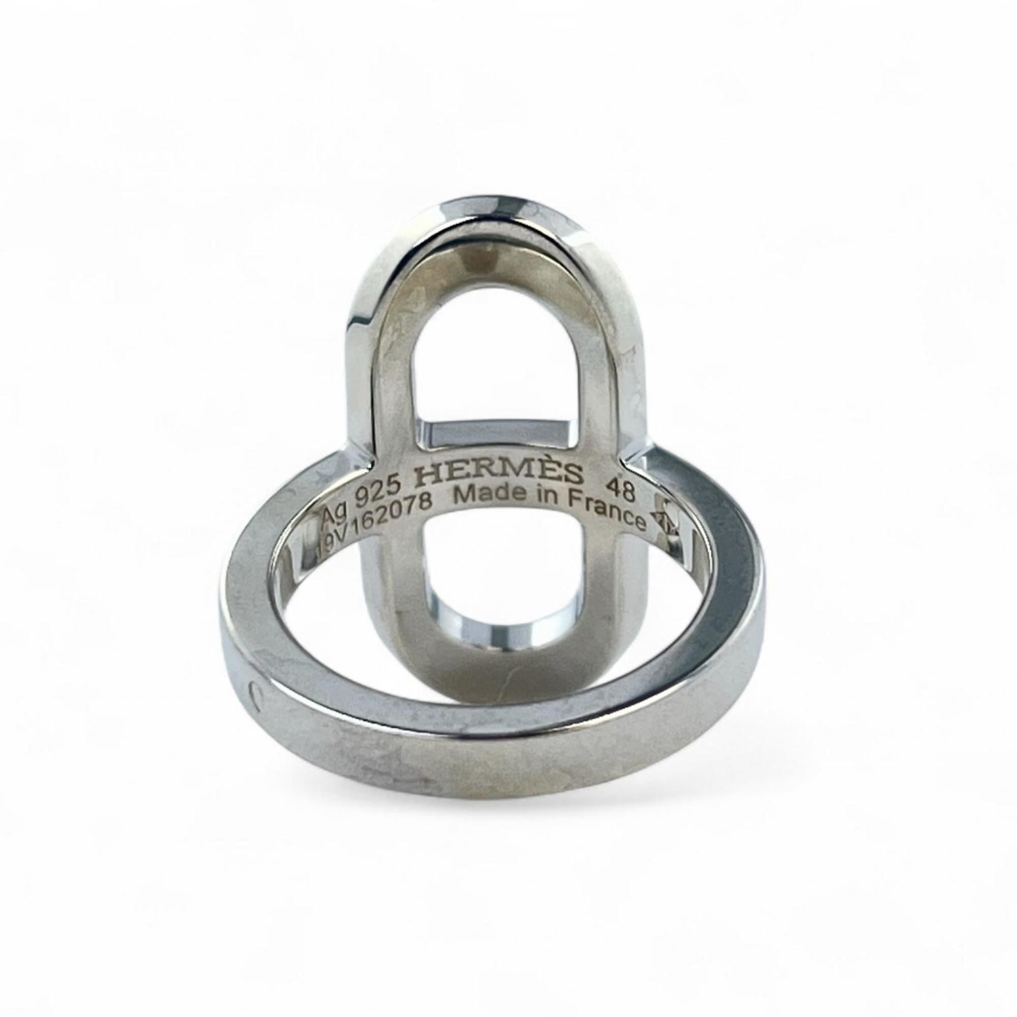 Hermes Silver Band Ring (Pre-Owned)