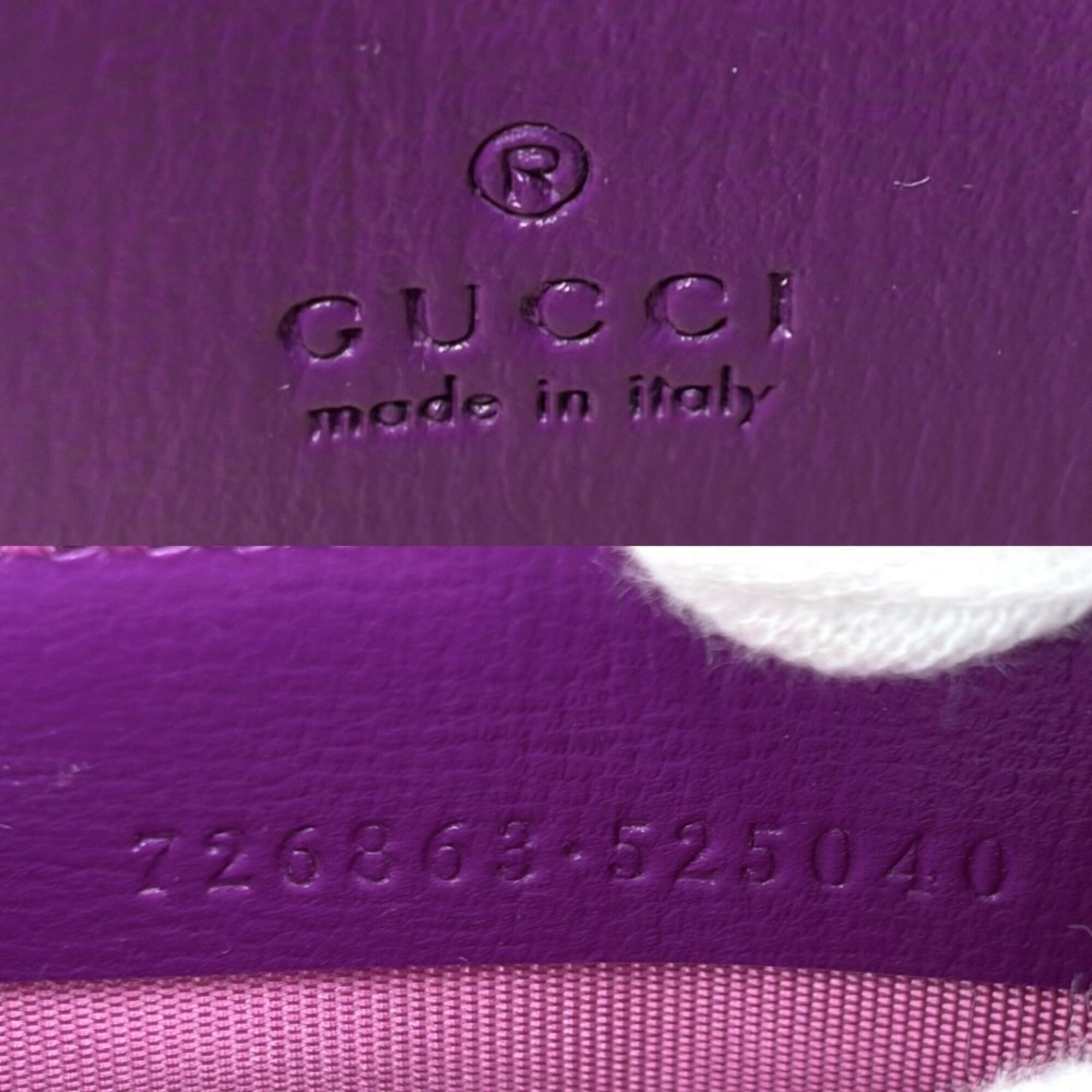 Gucci Purple Leather Handbag Shoulder Bag (Pre-Owned)