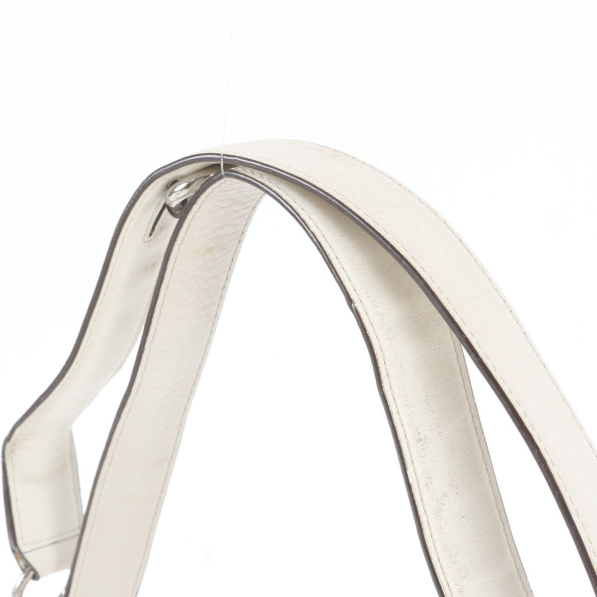 Coach Beige White Leather Canvas Handbag Shoulder Bag Tote Bag (Pre-Owned)
