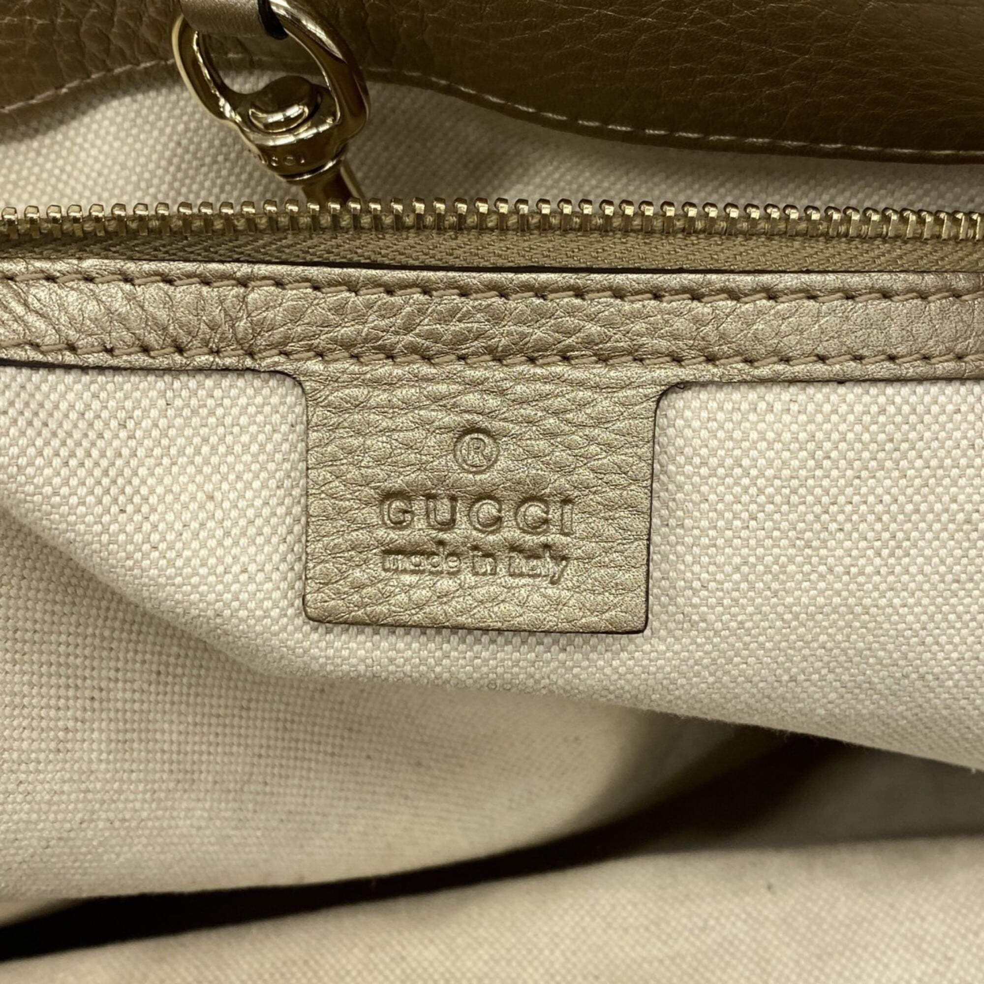 Gucci Gold Leather Tote Bag (Pre-Owned)
