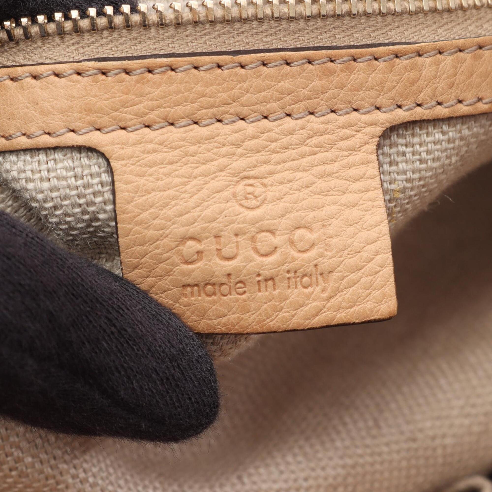 Gucci Beige Leather Handbag Shoulder Bag (Pre-Owned)