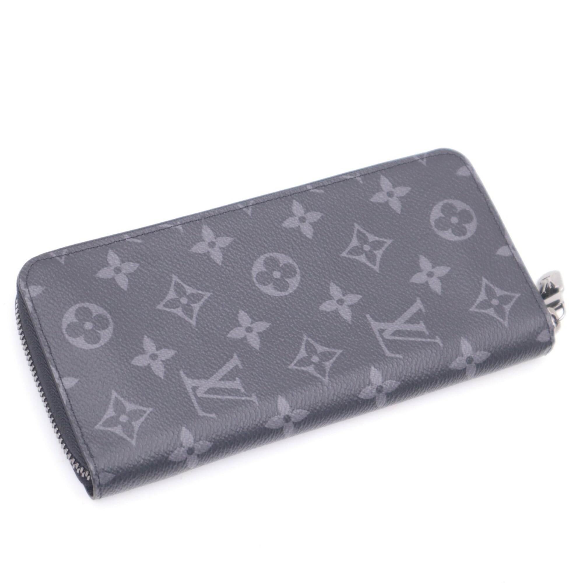 Louis Vuitton Monogram Eclipse Black Gray Monogram Eclipse Coated Canvas Leather Long Wallet (Bi-Fold) (Pre-Owned)